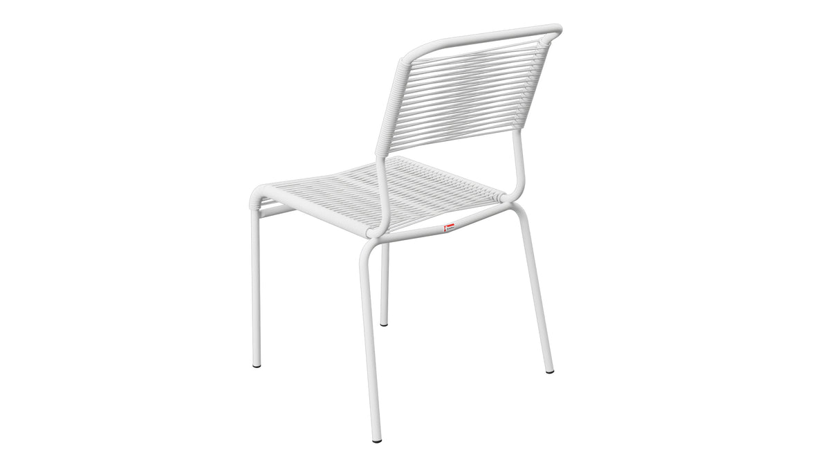 Säntis Spaghetti-Gartenstuhl ohne Armlehne in Weiss präsentiert im Onlineshop von KAQTU Design AG. Gartenstuhl ist von Schaffner