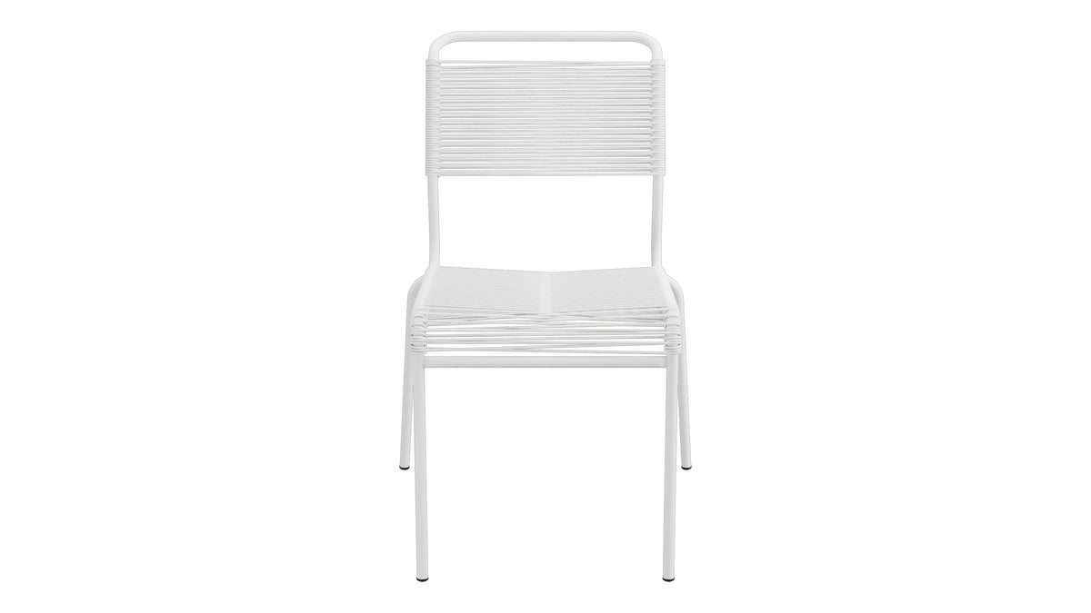 Säntis Spaghetti-Gartenstuhl ohne Armlehne in Weiss präsentiert im Onlineshop von KAQTU Design AG. Gartenstuhl ist von Schaffner