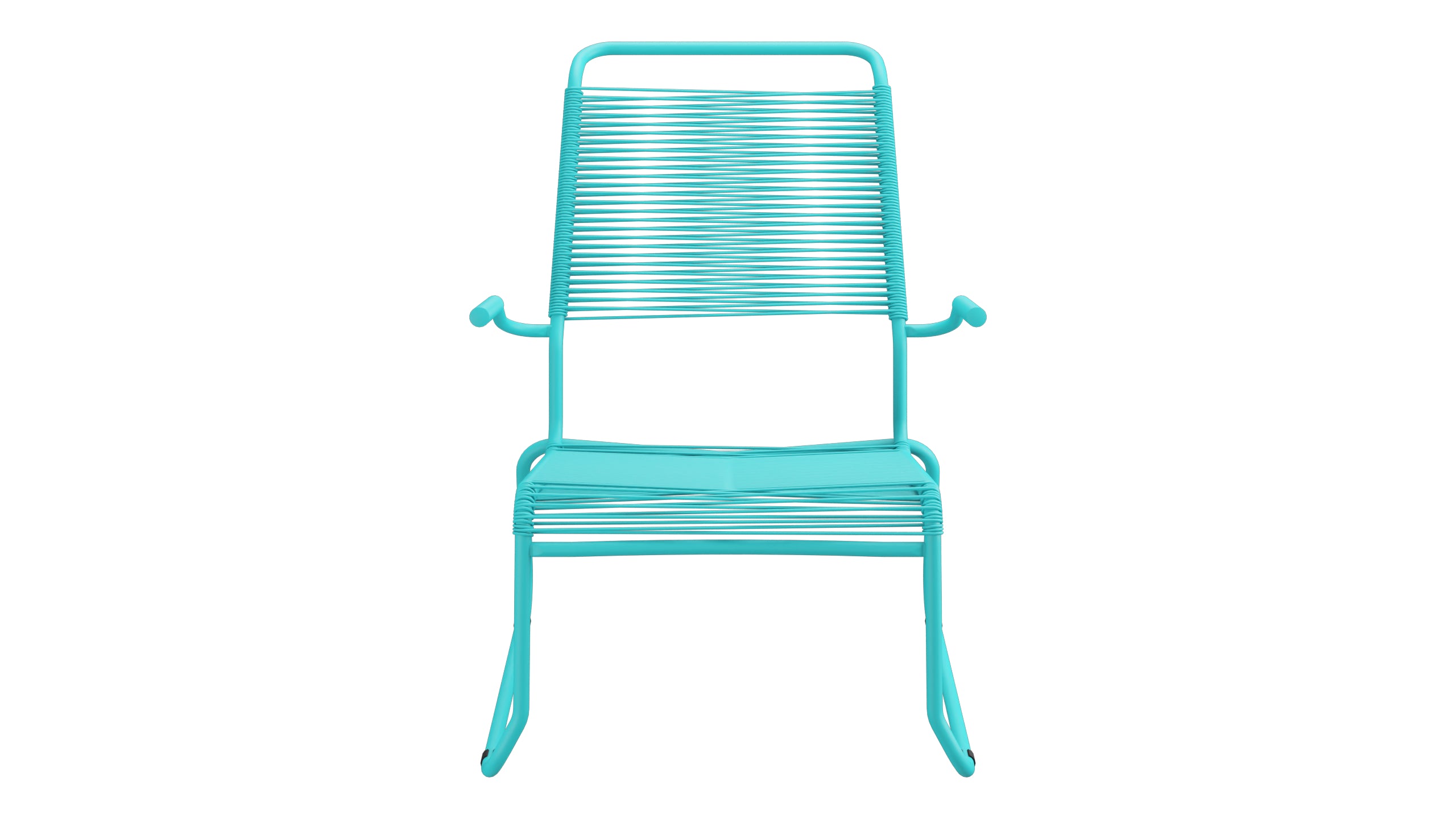 Säntis Spaghetti-Lounger mit Armlehne Hochlehner Kufen in Türkis präsentiert im Onlineshop von KAQTU Design AG. Outdoor-Sessel mit Armlehnen ist von Schaffner