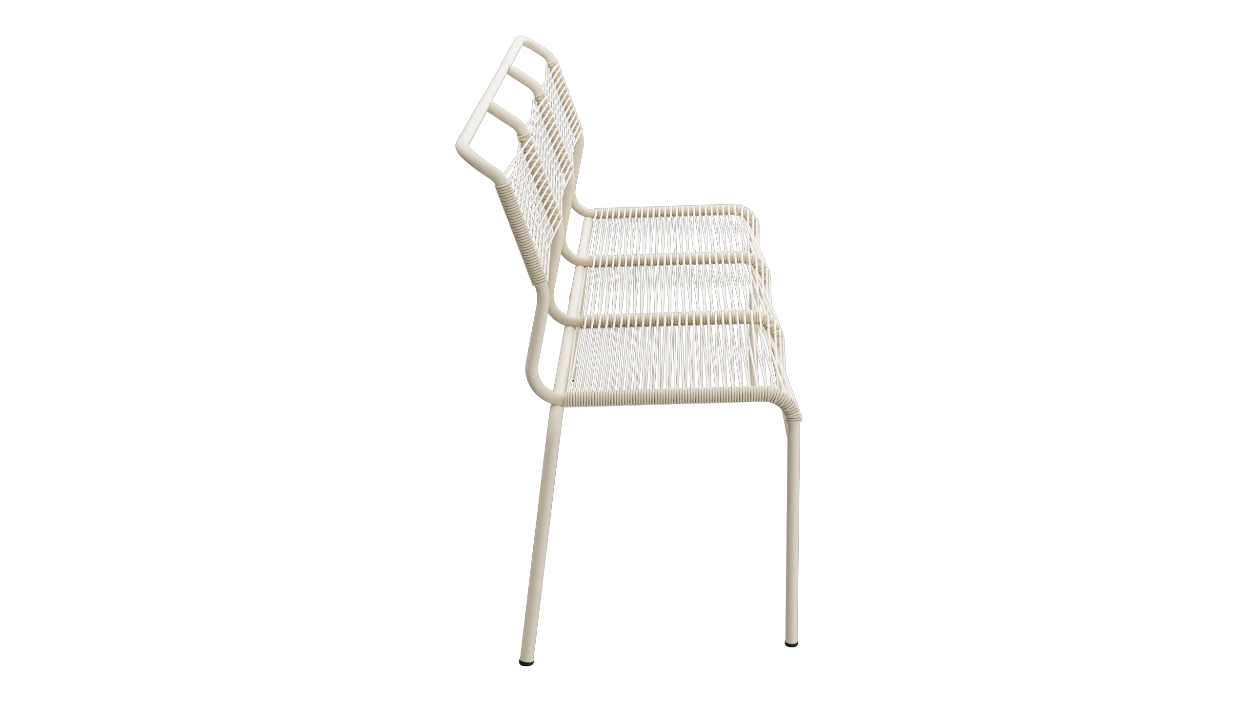 Säntis Spaghetti-3er-Gartenbank ohne Armlehne in Pastellsand präsentiert im Onlineshop von KAQTU Design AG. Gartenbank ist von Schaffner