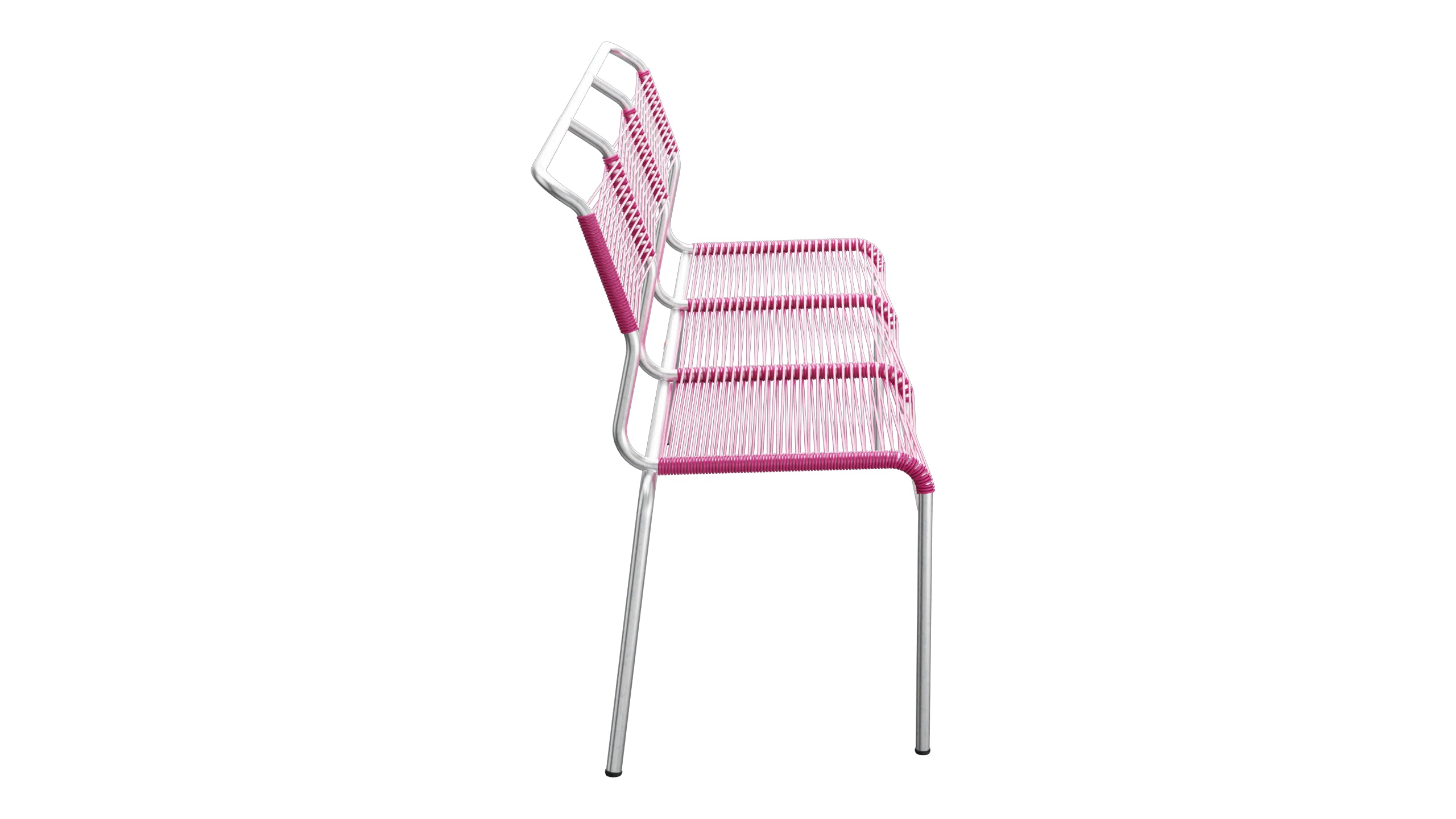 Säntis Spaghetti-3er-Gartenbank ohne Armlehne in Pink präsentiert im Onlineshop von KAQTU Design AG. Gartenbank ist von Schaffner
