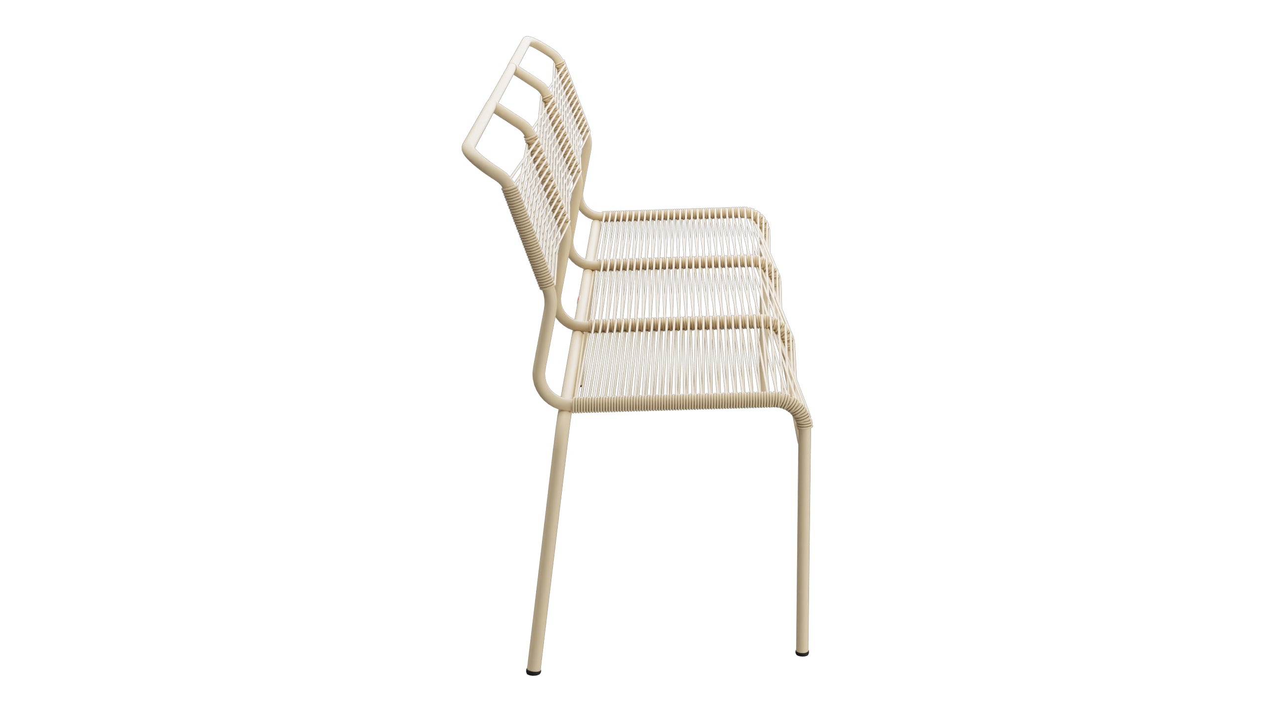 Säntis Spaghetti-3er-Gartenbank ohne Armlehne in Pastellbraun präsentiert im Onlineshop von KAQTU Design AG. Gartenbank ist von Schaffner