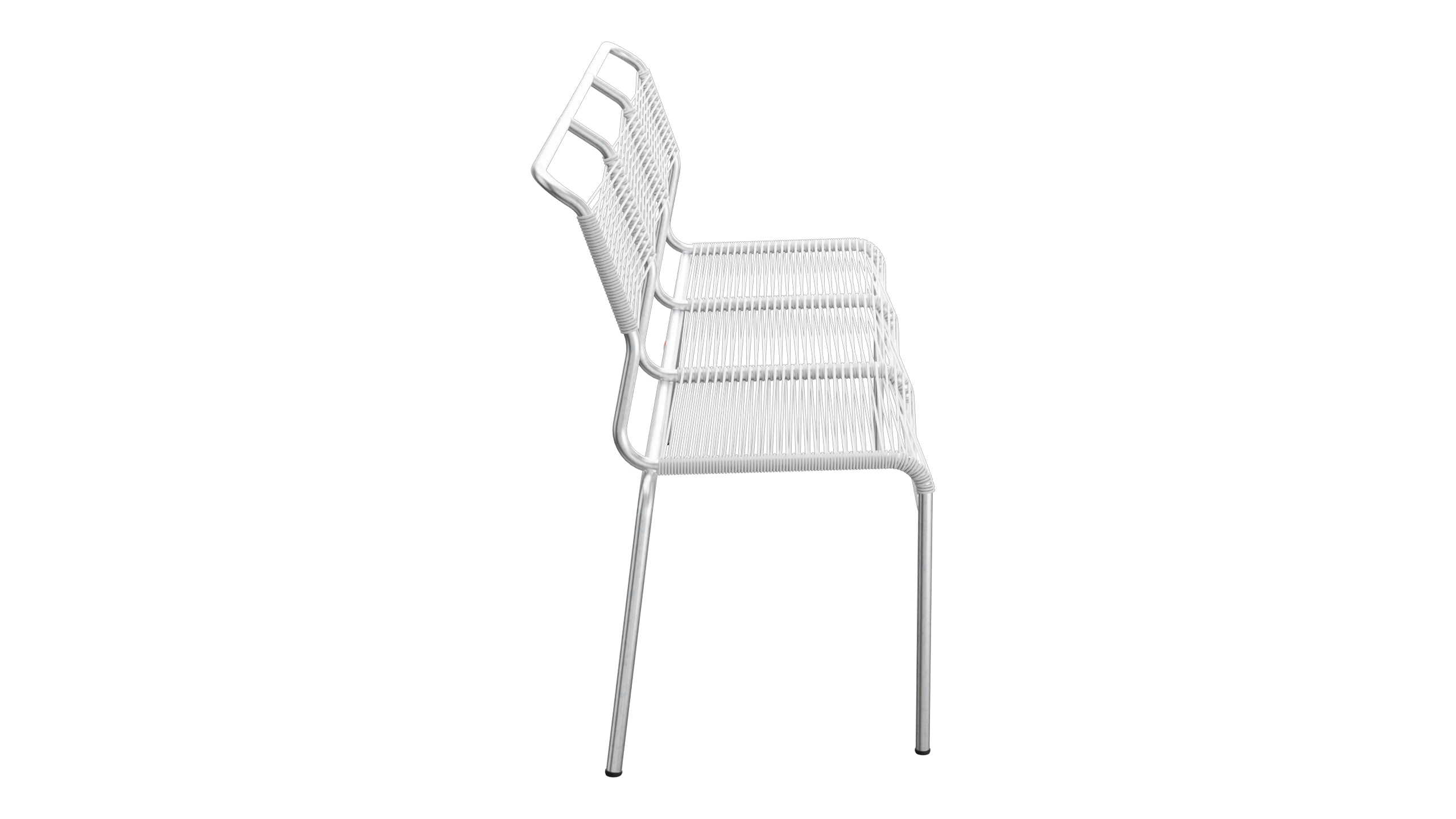 Säntis Spaghetti-3er-Gartenbank ohne Armlehne in Weiss präsentiert im Onlineshop von KAQTU Design AG. Gartenbank ist von Schaffner