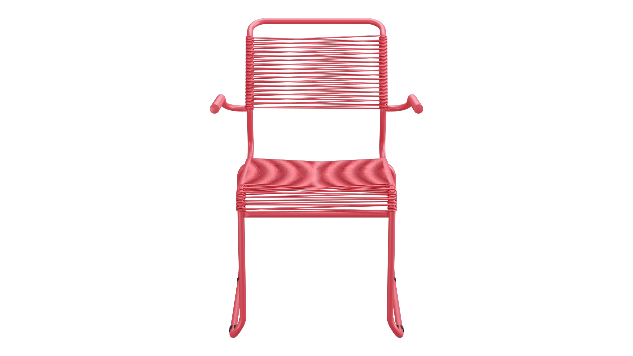 Säntis Spaghetti-Gartenstuhl mit Armlehne Kufen in Ahornrot präsentiert im Onlineshop von KAQTU Design AG. Gartenstuhl mit Armlehnen ist von Schaffner