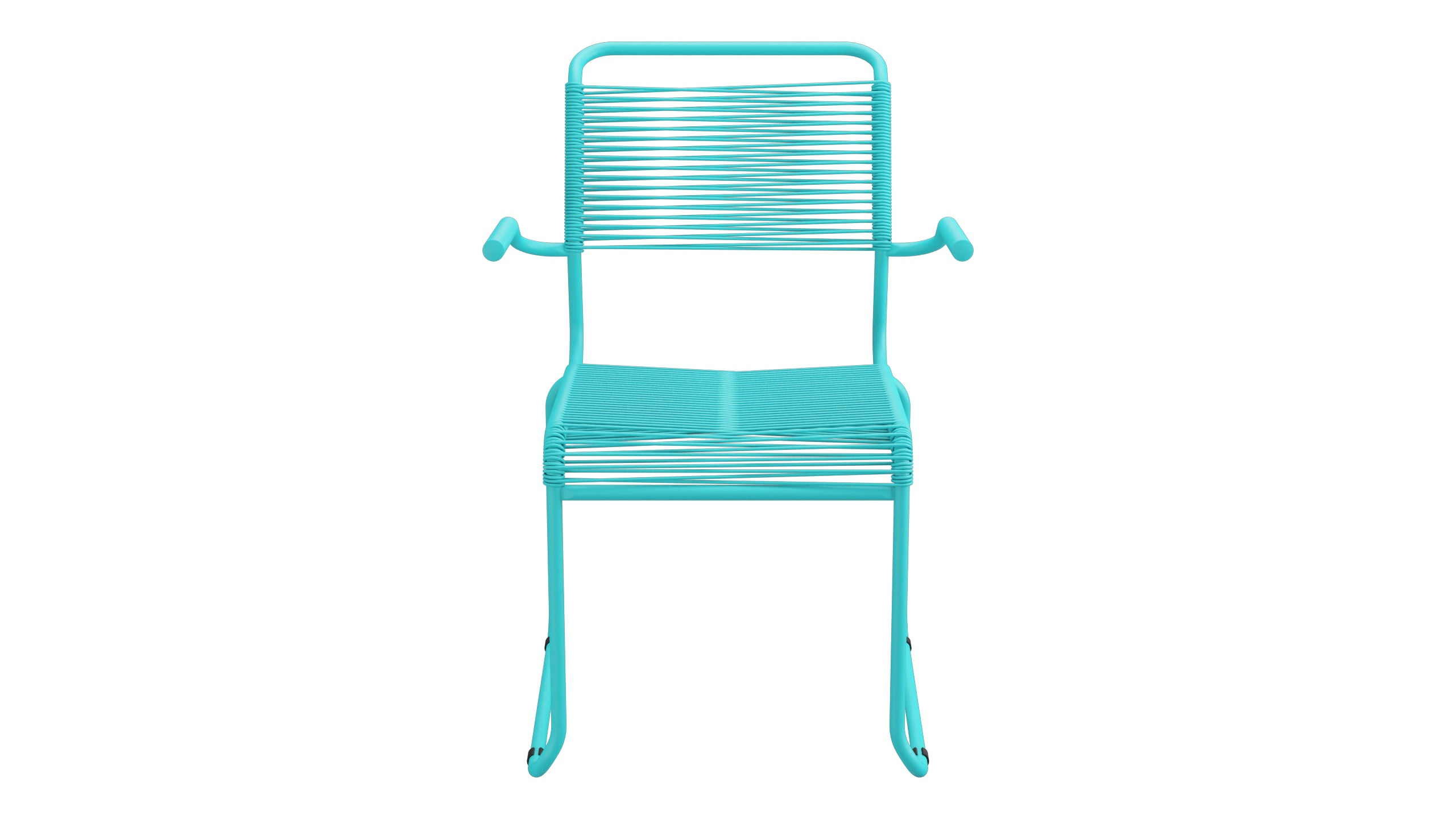 Säntis Spaghetti-Gartenstuhl mit Armlehne Kufen in Türkis präsentiert im Onlineshop von KAQTU Design AG. Gartenstuhl mit Armlehnen ist von Schaffner