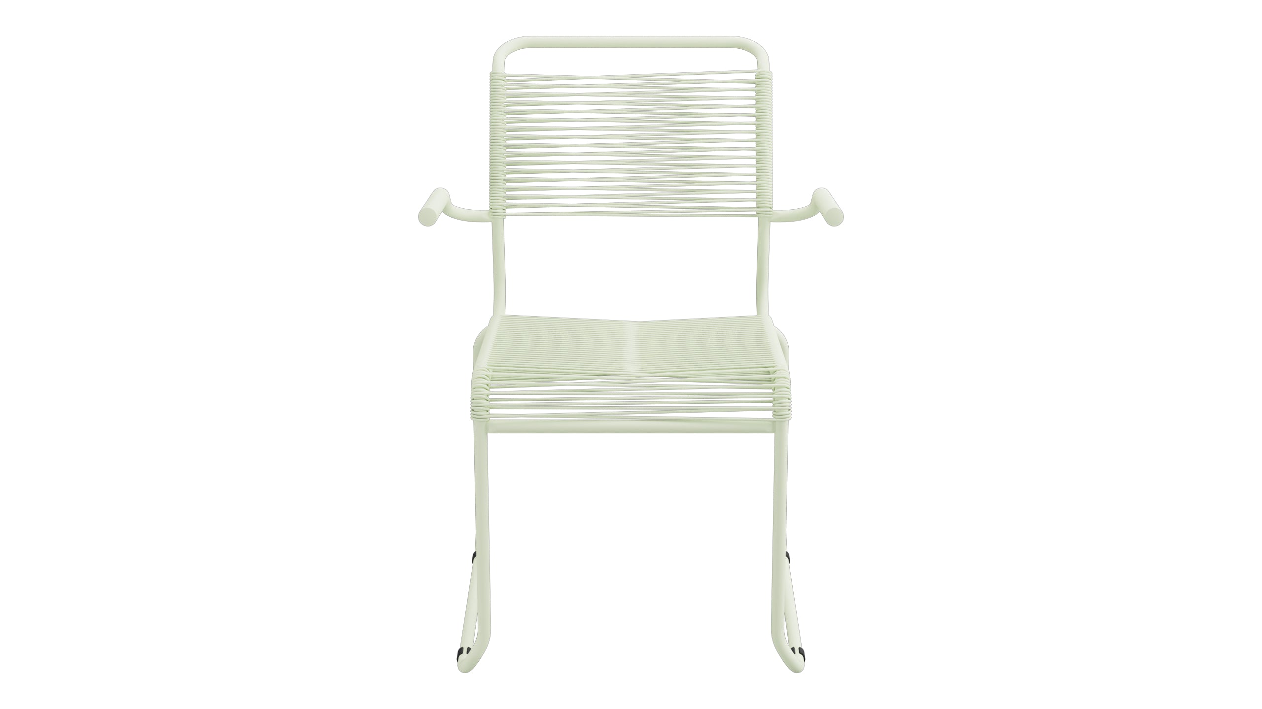 Säntis Spaghetti-Gartenstuhl mit Armlehne Kufen in Pastellgrün präsentiert im Onlineshop von KAQTU Design AG. Gartenstuhl mit Armlehnen ist von Schaffner