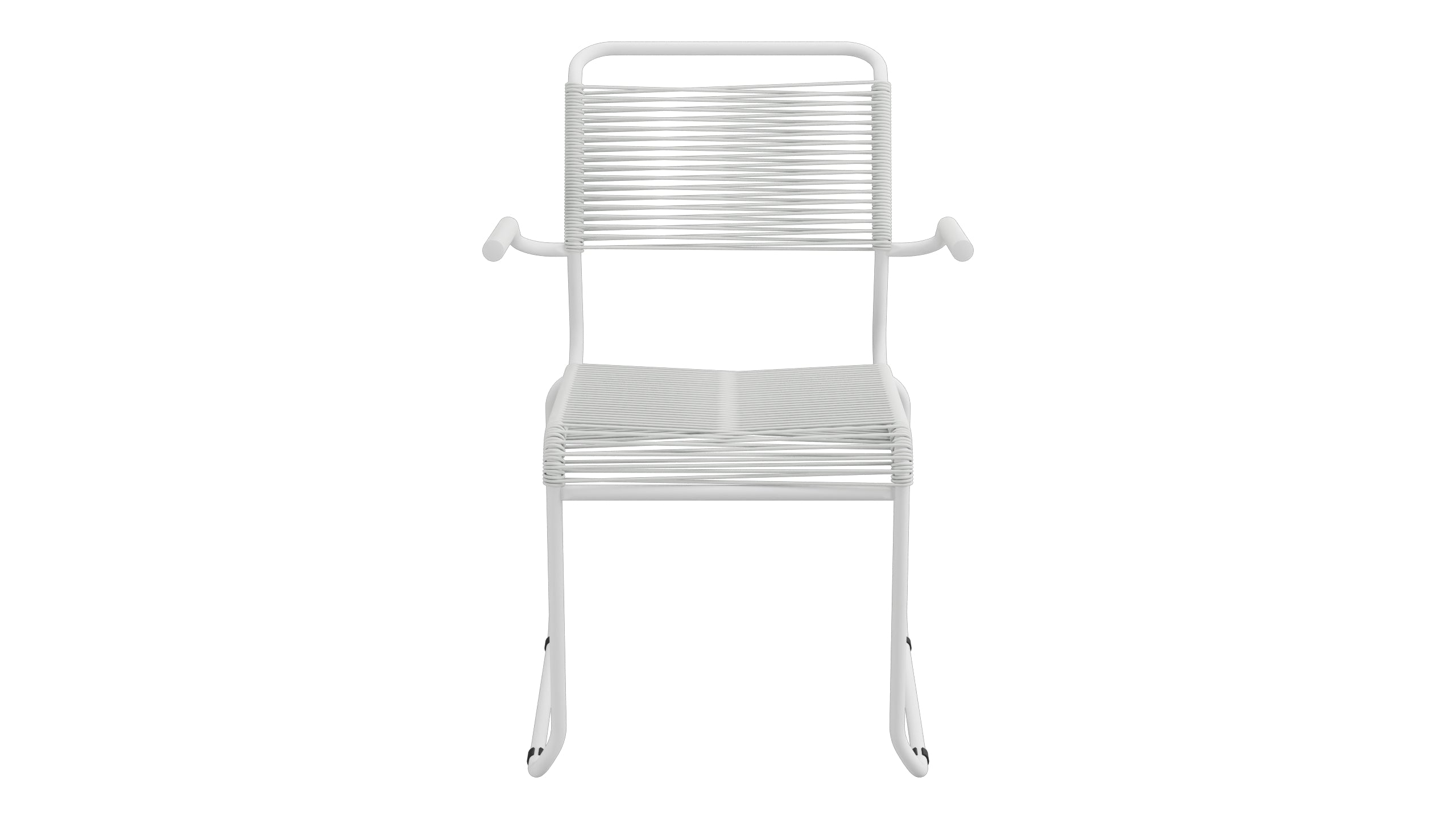 Säntis Spaghetti-Gartenstuhl mit Armlehne Kufen in Alusilber präsentiert im Onlineshop von KAQTU Design AG. Gartenstuhl mit Armlehnen ist von Schaffner