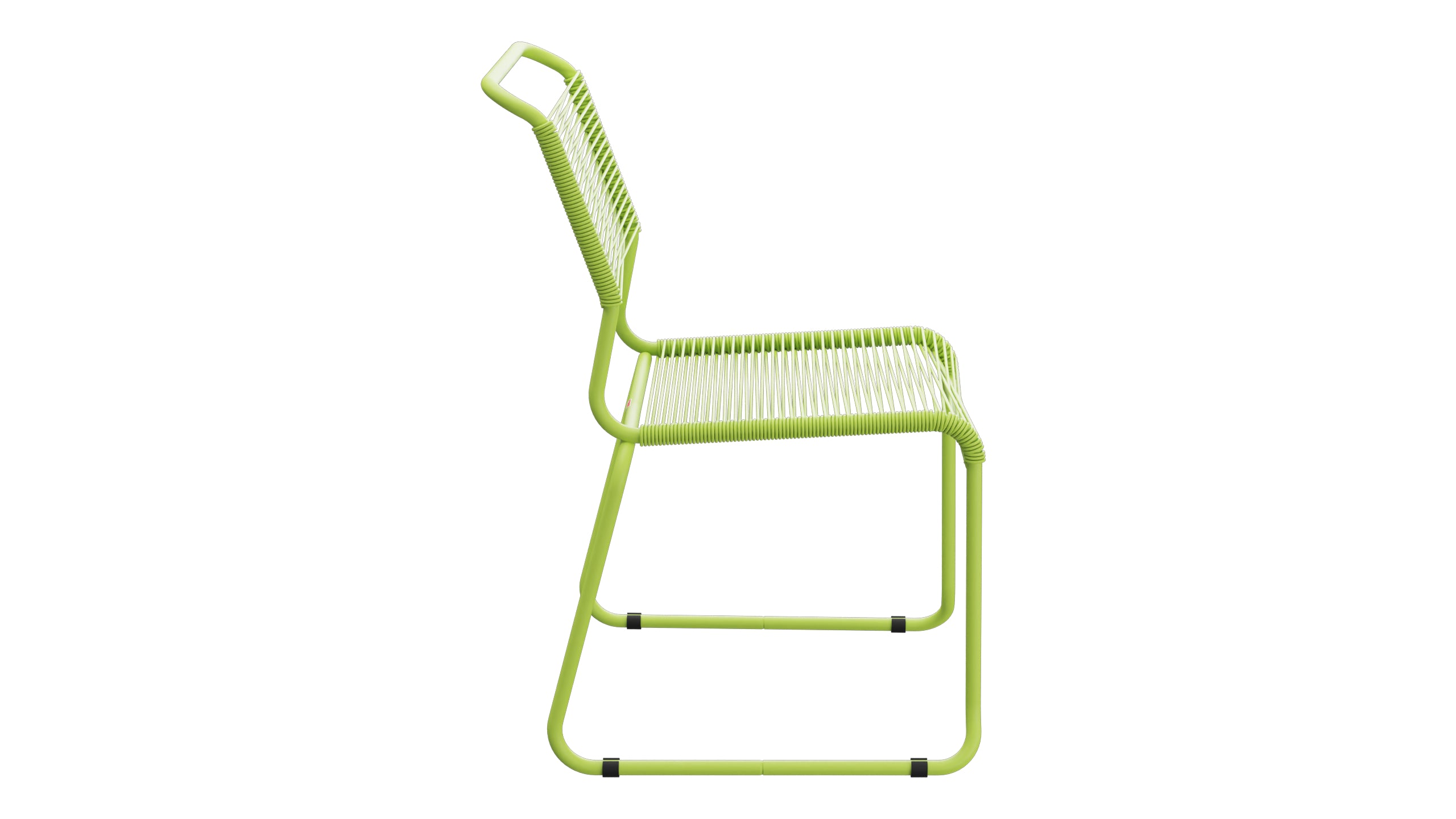 Spaghettistuhl Säntis mit Kufen in Hellgrün präsentiert im Onlineshop von KAQTU Design AG. Gartenstuhl ist von Schaffner
