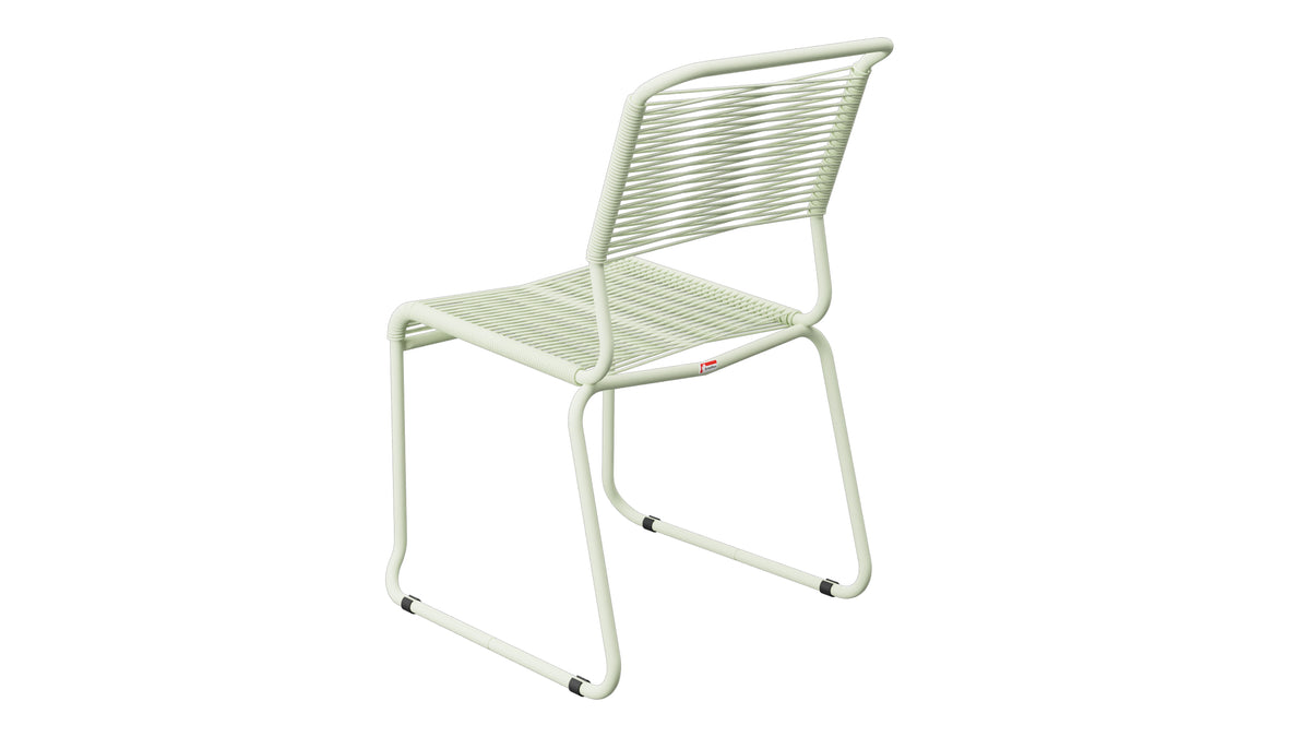 Spaghettistuhl Säntis mit Kufen in Pastellgrün präsentiert im Onlineshop von KAQTU Design AG. Gartenstuhl ist von Schaffner