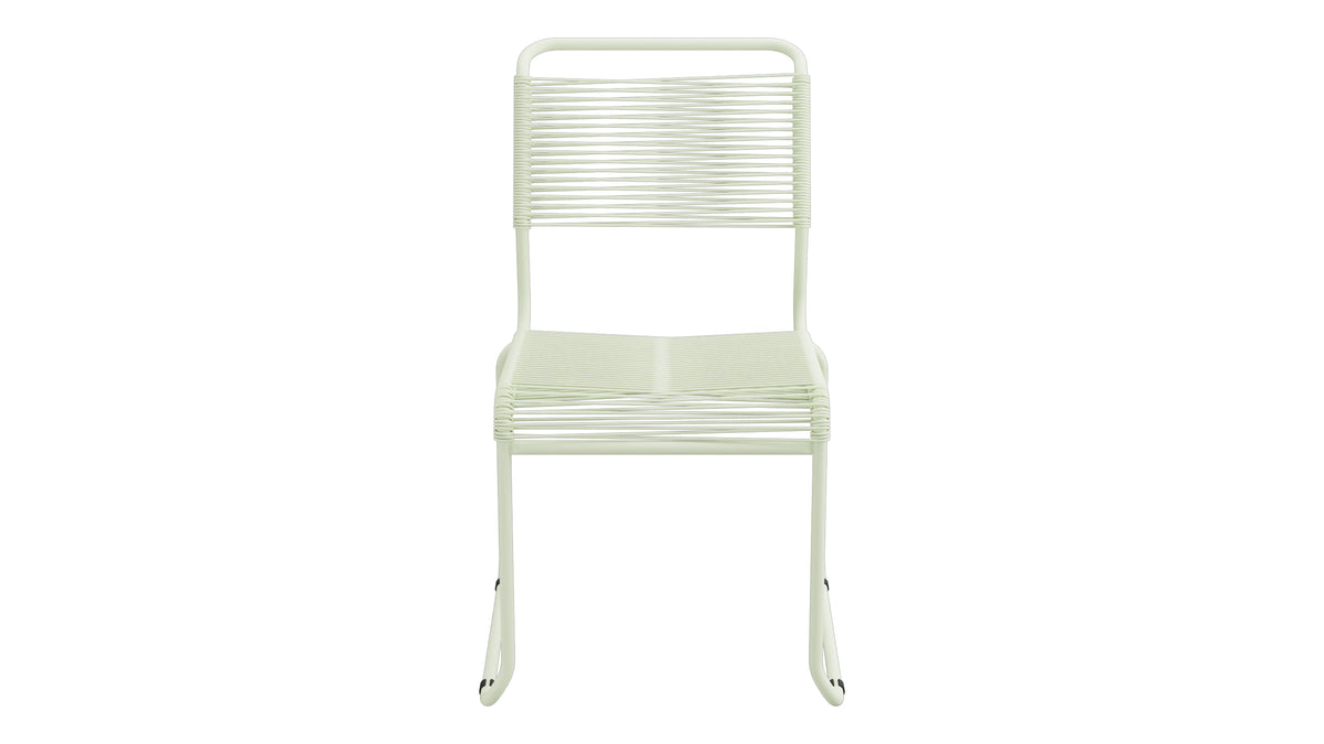 Spaghettistuhl Säntis mit Kufen in Pastellgrün präsentiert im Onlineshop von KAQTU Design AG. Gartenstuhl ist von Schaffner