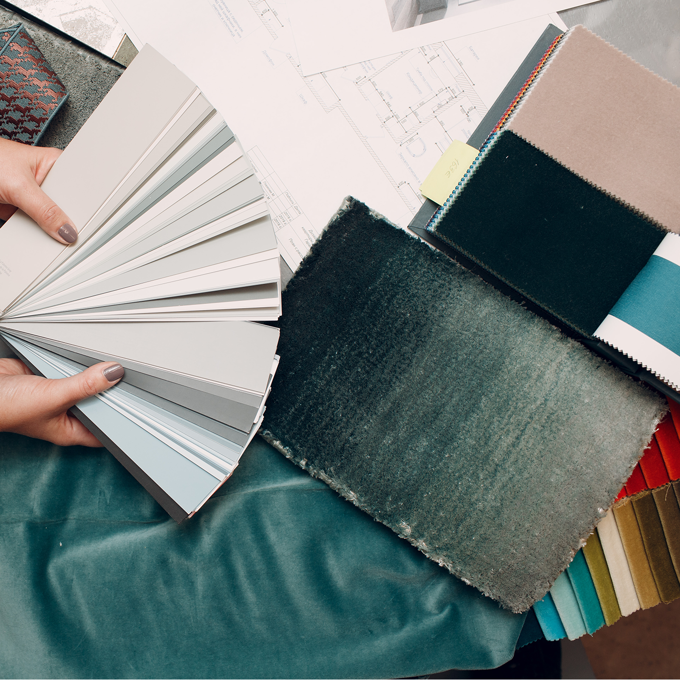 Material und Farbmuster für Interior Designer