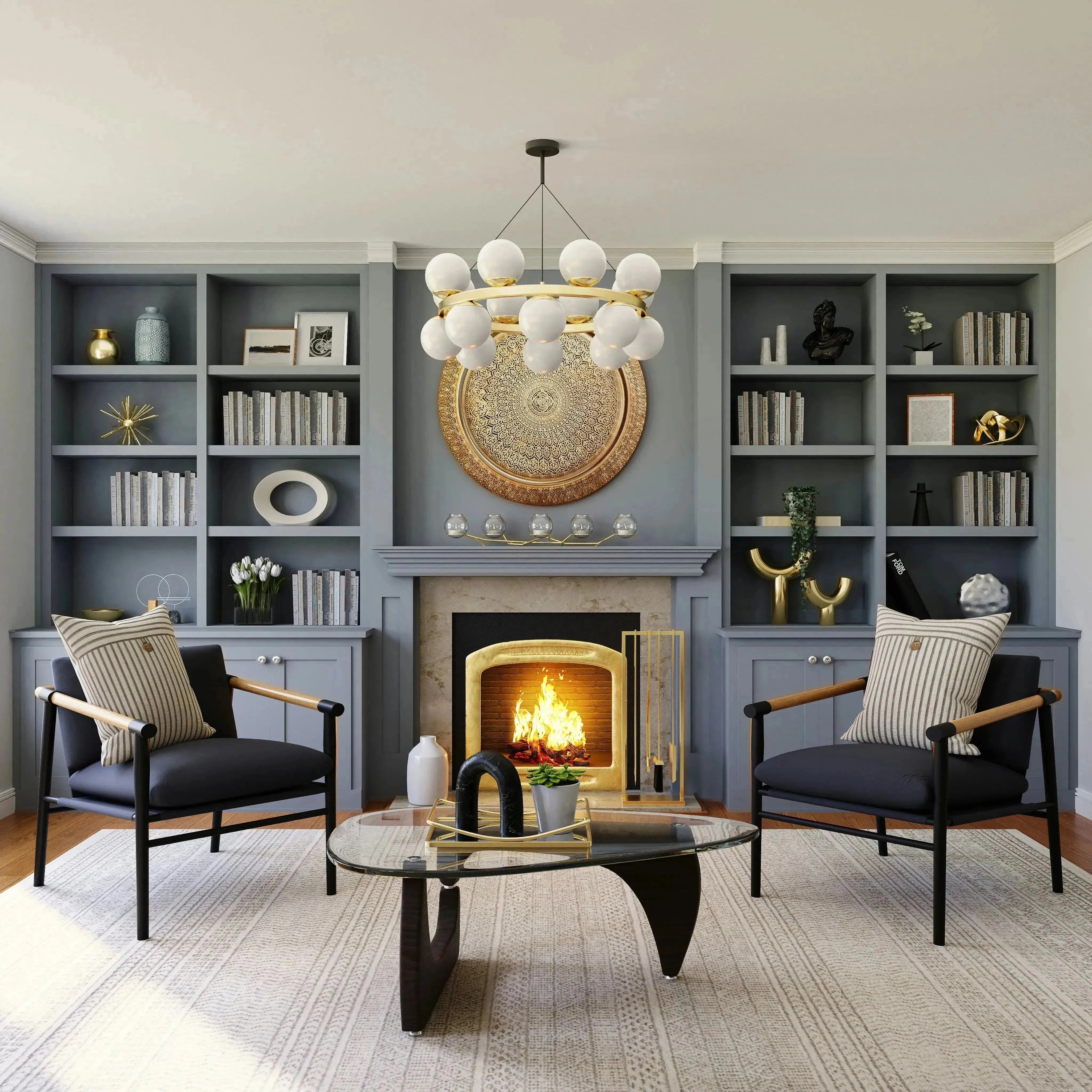 Luxus und Eleganz Kollektion: hochwertige Möbel & Dekorationen aus Holz, Glas und Stoffen – zeitloses Design für Wohnzimmer und Schlafzimmer.