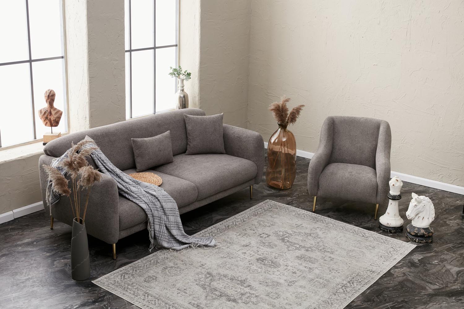 Elegante Sofas der Simena Kollektion von Atelier Del Sofa, stilvolles Design in sanften Farben für modernes Wohnen.