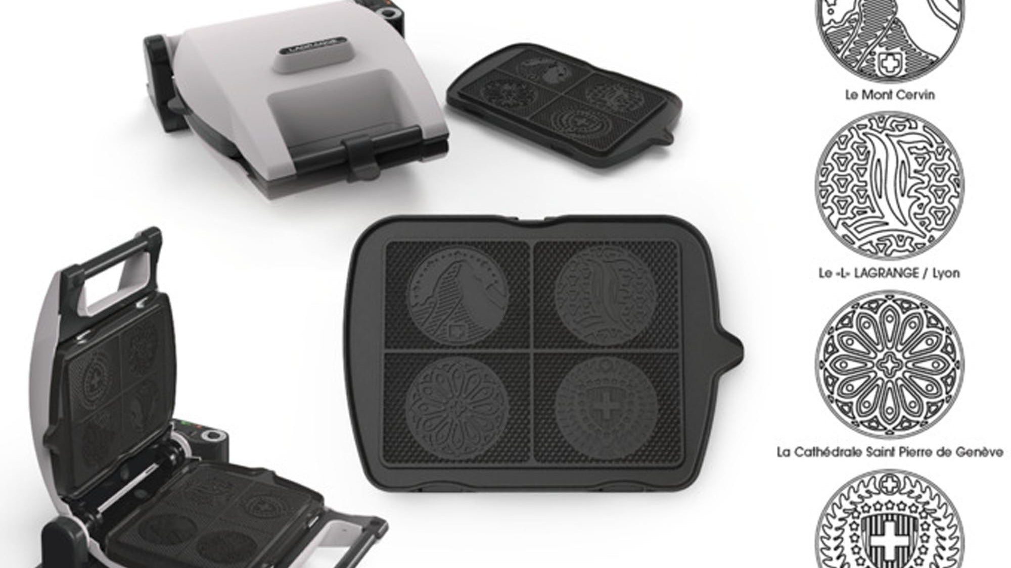 Verschiedene Waffeleisen in stilvollem Design, ideal für knusprige belgische oder fluffige klassische Waffeln, passend für jeden Haushalt.