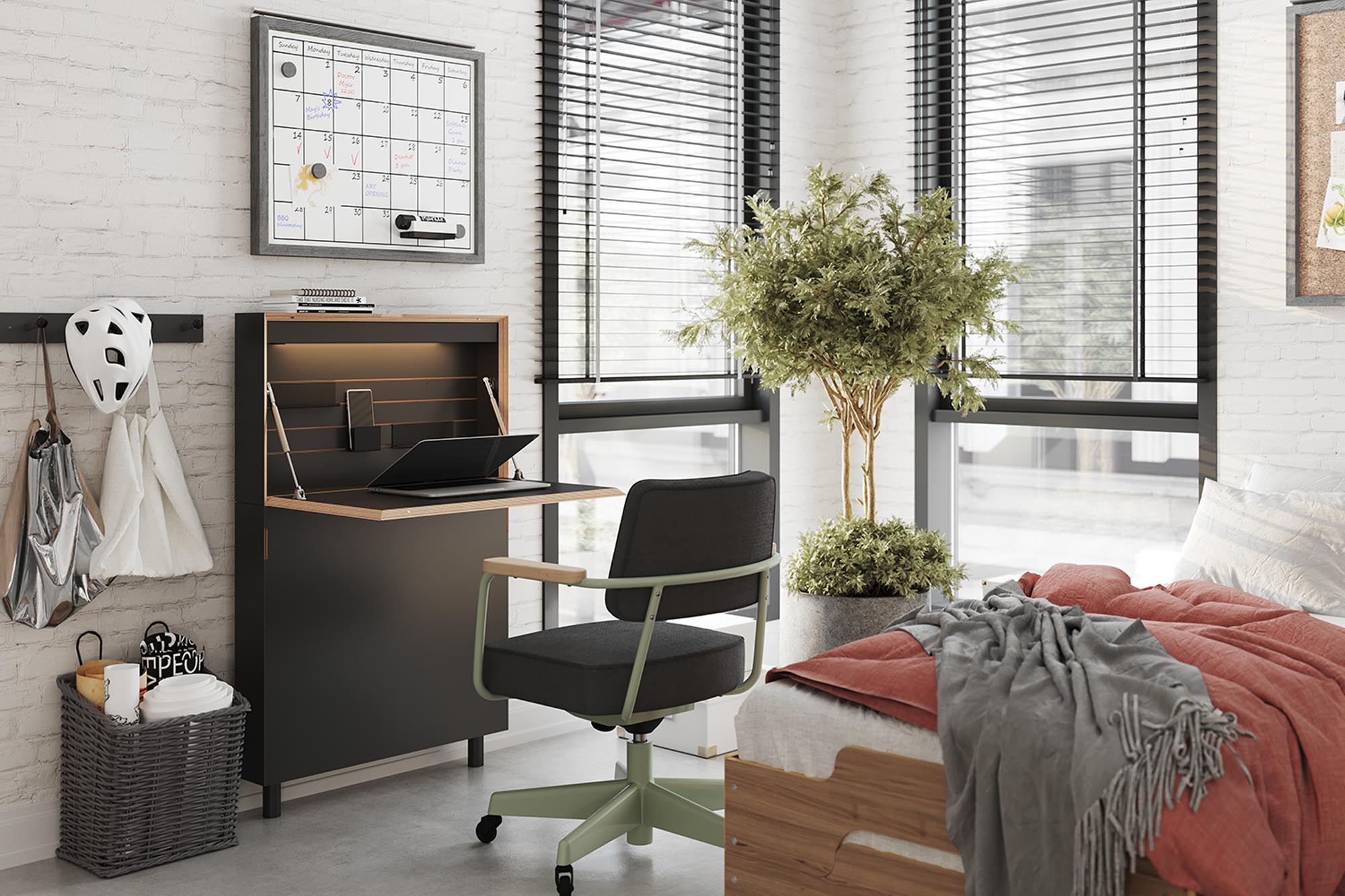 Sekretär Möbel für Home Office: modernes, platzsparendes Design von KAQTU für optimale Büroorganisation und langlebige Qualität.
