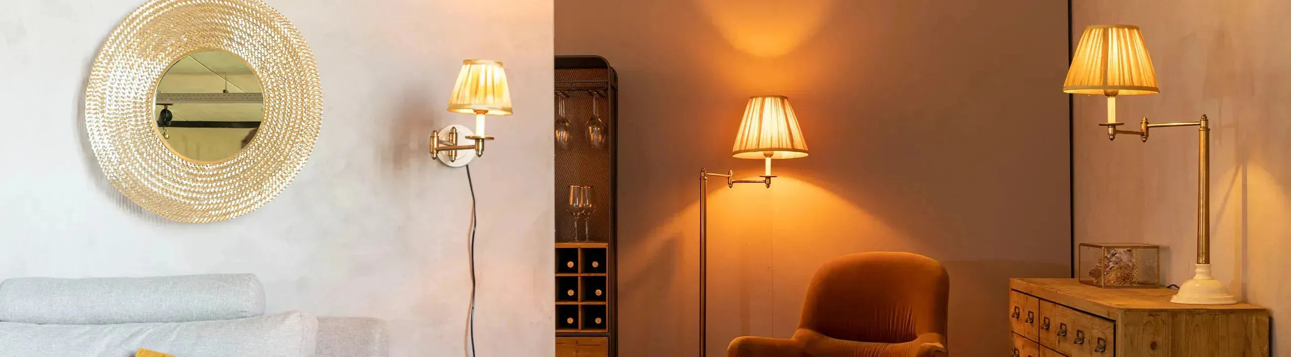 Moderne Wandleuchten für dein Zuhause: dekorative, funktionale Wandlampen aus Metall, Glas oder Holz mit LED-Beleuchtung.