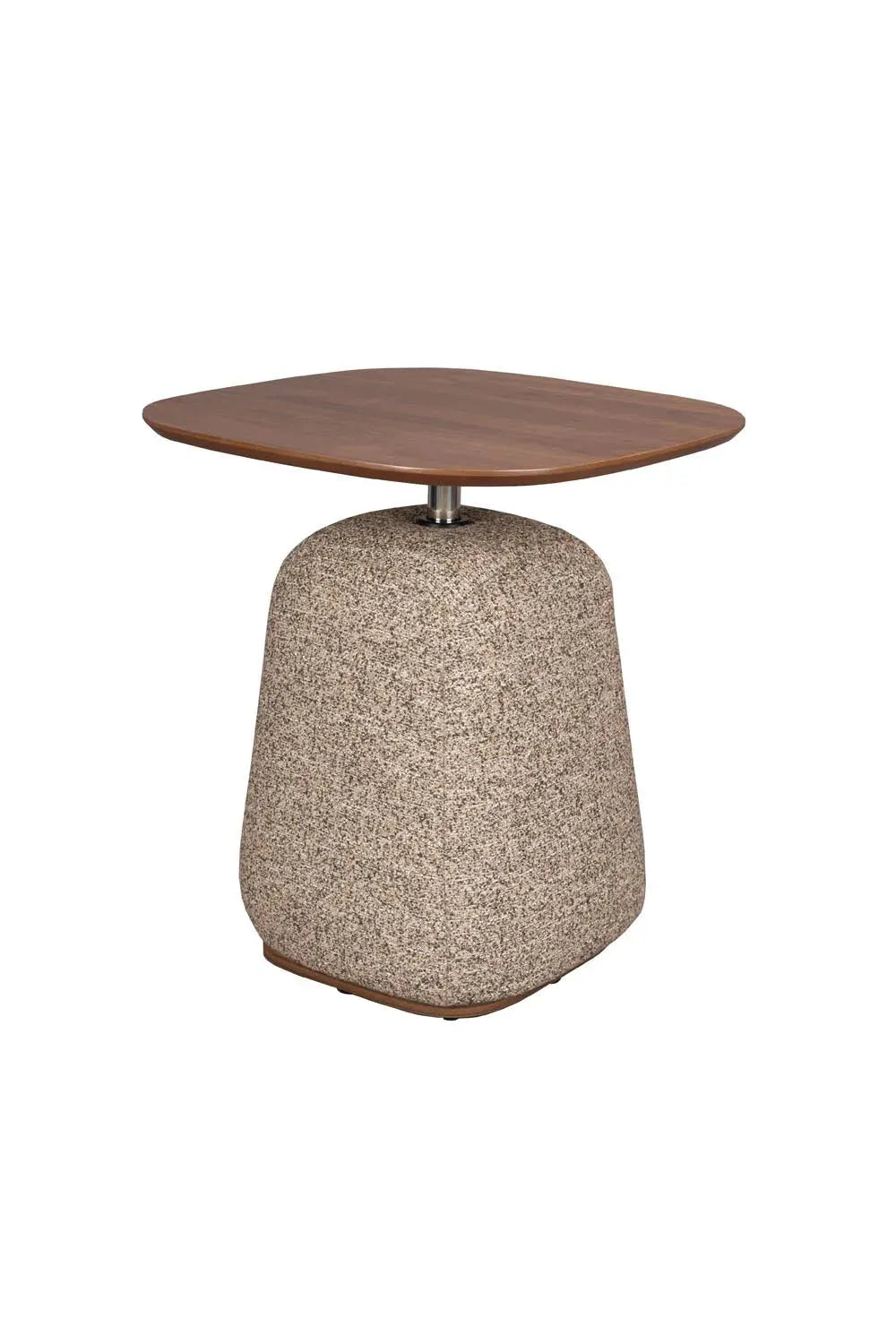 Eleganter Shelly Beistelltisch: Dunkles Holz, goldene Details, 48x48x51.5cm. Perfekt für modernes Interieur. Funktional und stilvoll.