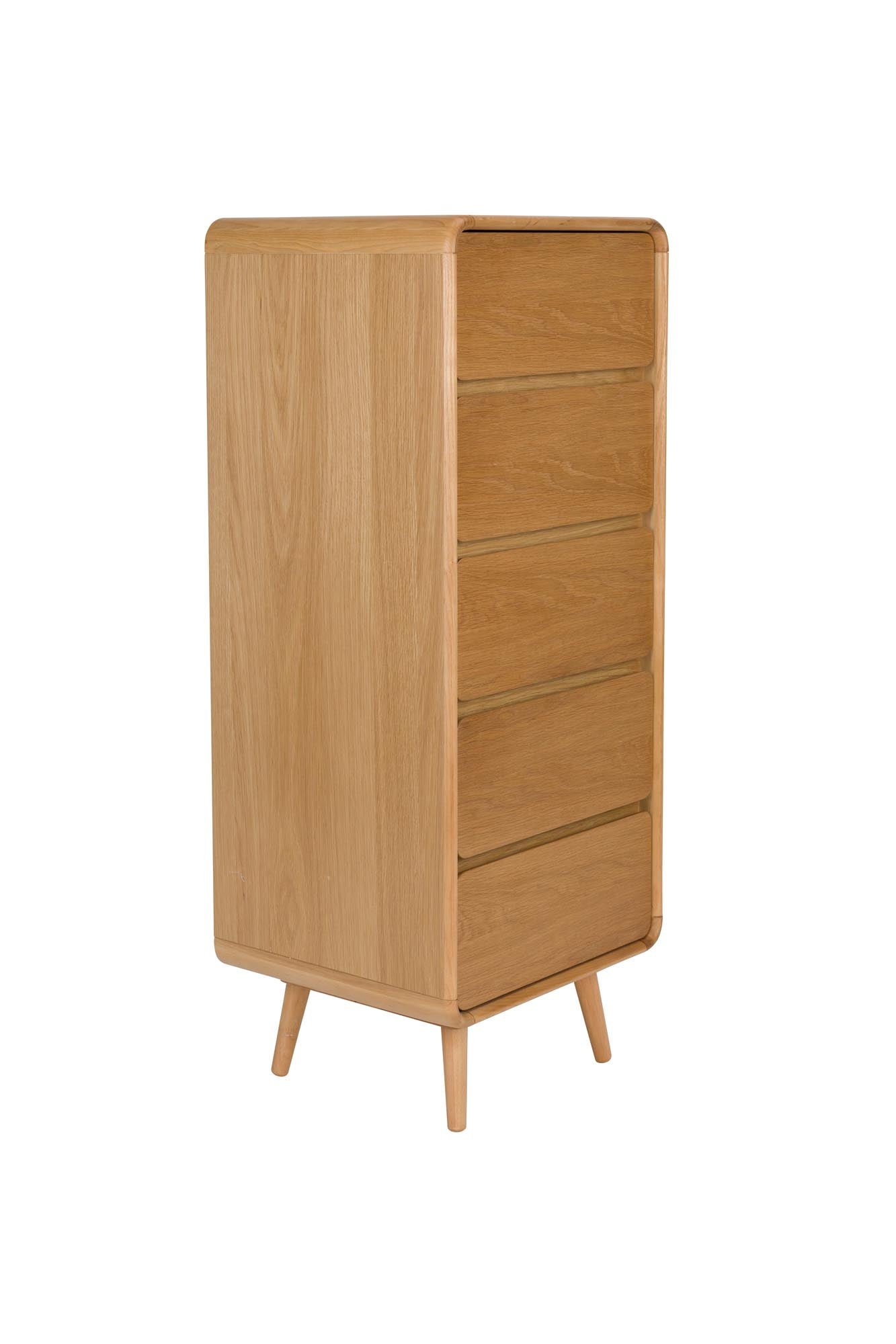 Das Cabinet Rise von Zuiver: Elegantes Eschenholz-Design mit geriffelter Glasschiebetür, vielseitig als Schrank oder Kommode.