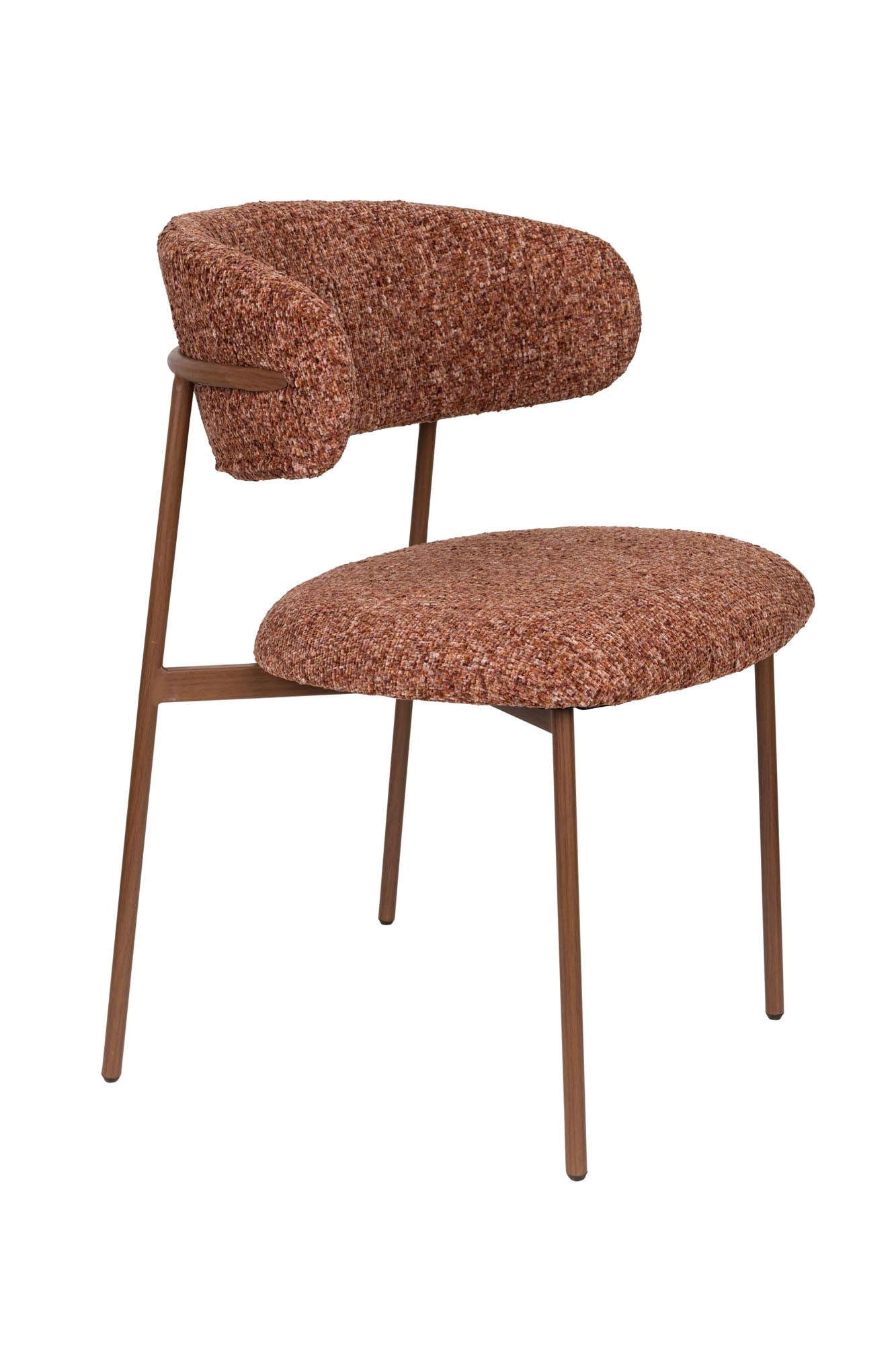 Moderner Stuhl Claes von White Label Living, stilvolles Design, bequeme Polsterung, ideal für Esszimmer oder Büro.