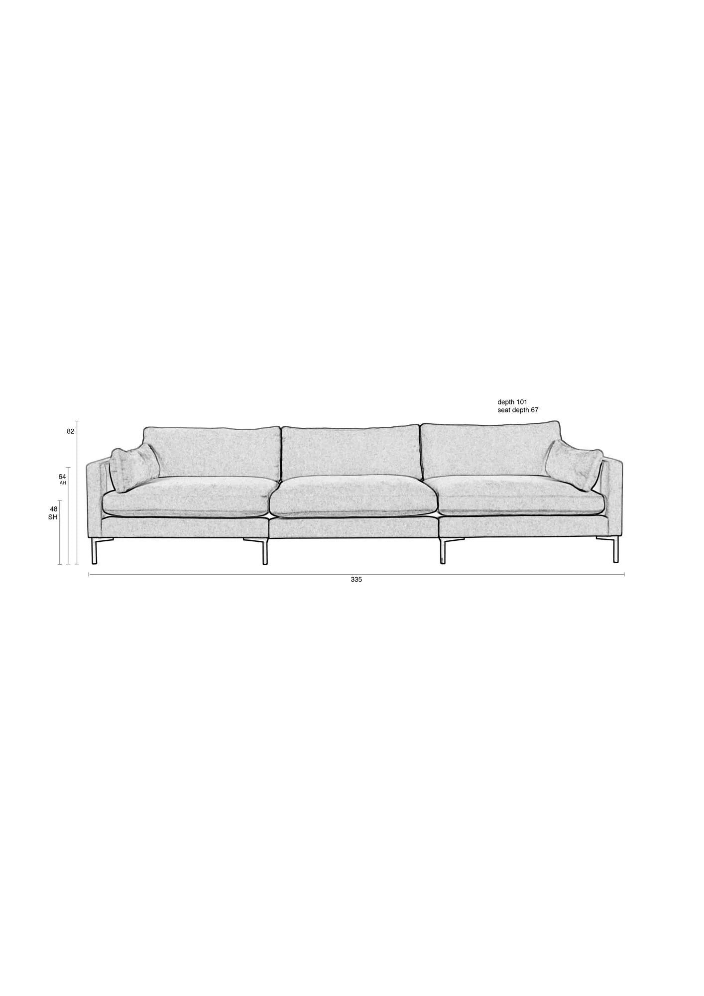 Das Summer Sofa 4,5-Sitzer von Zuiver: Eleganz trifft Komfort, ideal für entspannte Stunden mit Familie und Freunden.