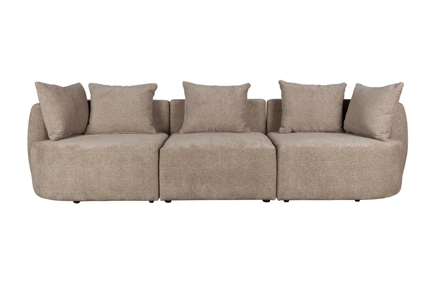 Das Rocca Sofa von Dutchbone: Ein modulares, stilvolles 4,5-Sitzer-Sofa mit weichem Stoff und natürlicher Eleganz.