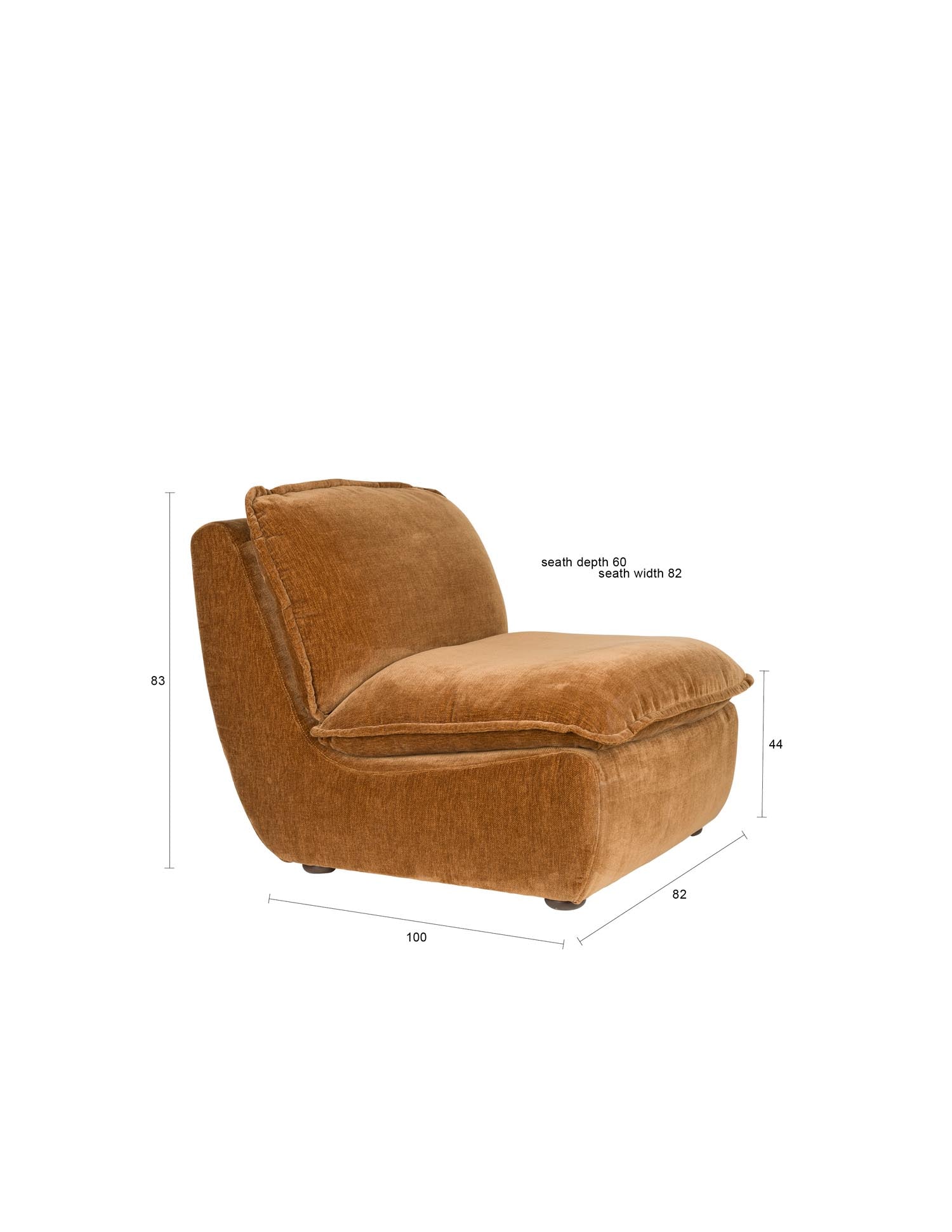 Der Loungesessel Radley von Dutchbone kombiniert stilvolles Design mit Komfort, ideal für zeitgemäße Wohnbereiche.