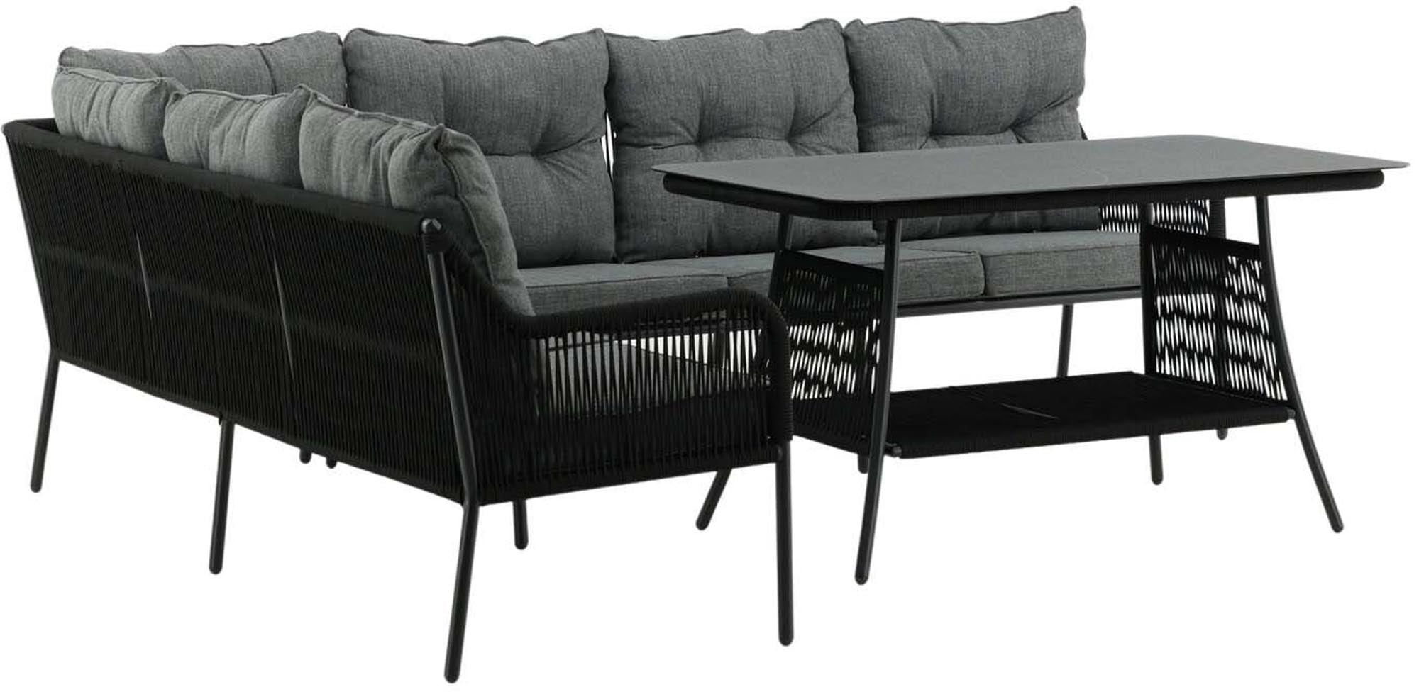Berliner Ecksofa Outdoorset 120cm in Schwarz präsentiert im Onlineshop von KAQTU Design AG. Loungeset ist von Venture Home