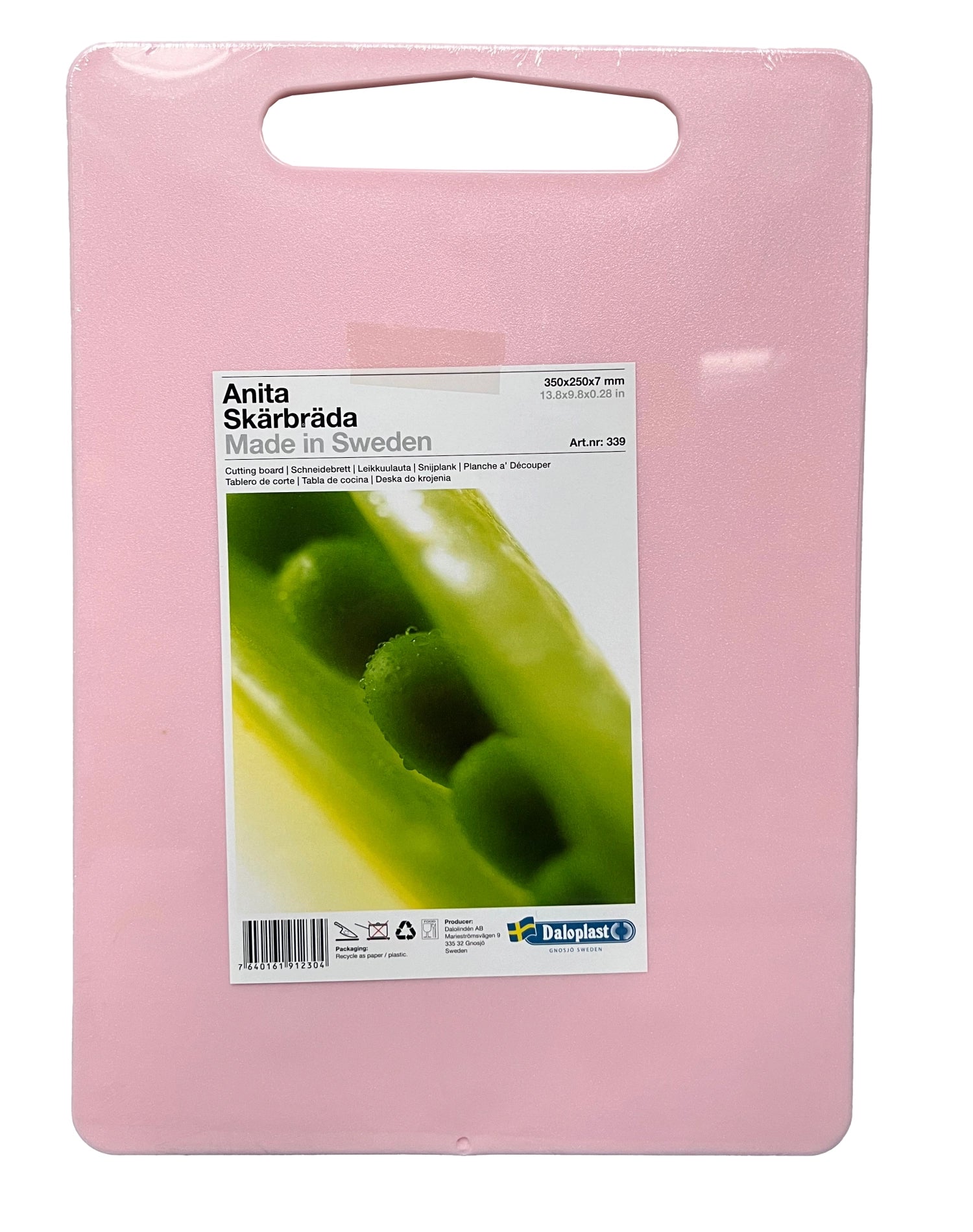 Schneidebrett Anita 35x25x0.7cm mit Griffloch pink