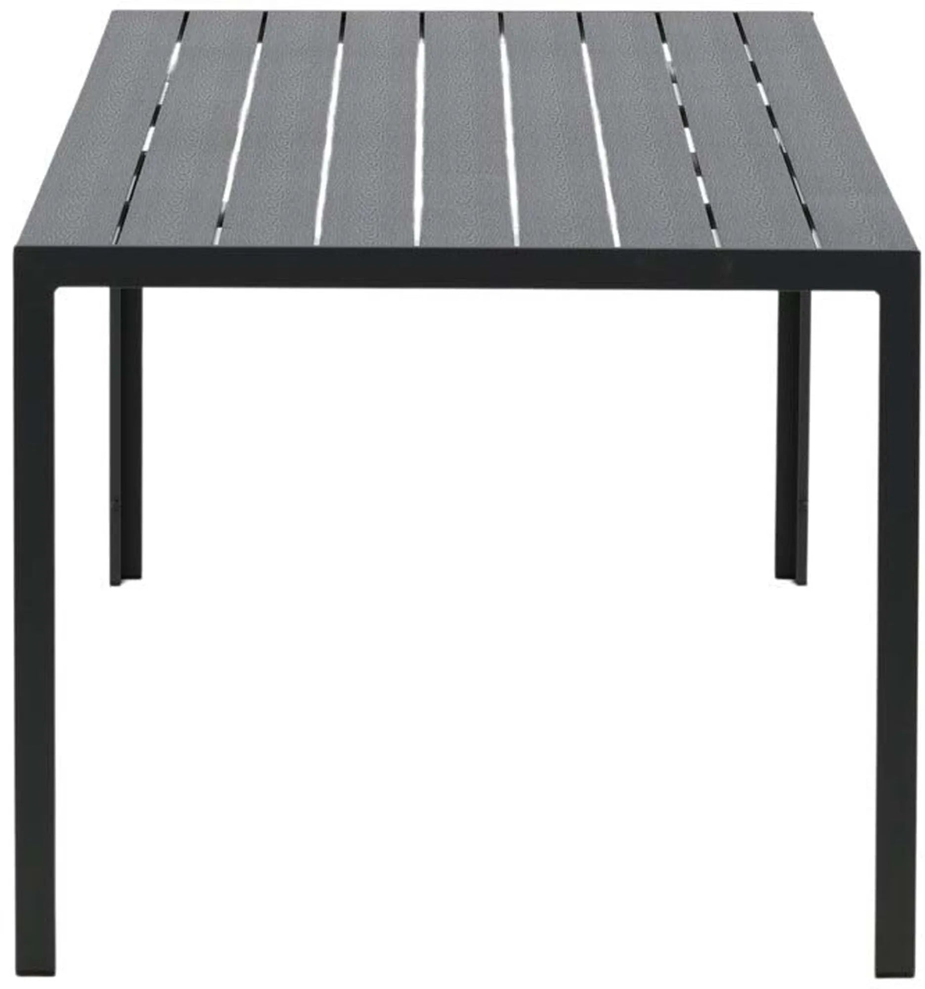 Eleganter Gartentisch aus Aluminium, wetterfest und pflegeleicht, ideal für gesellige Runden im Freien.