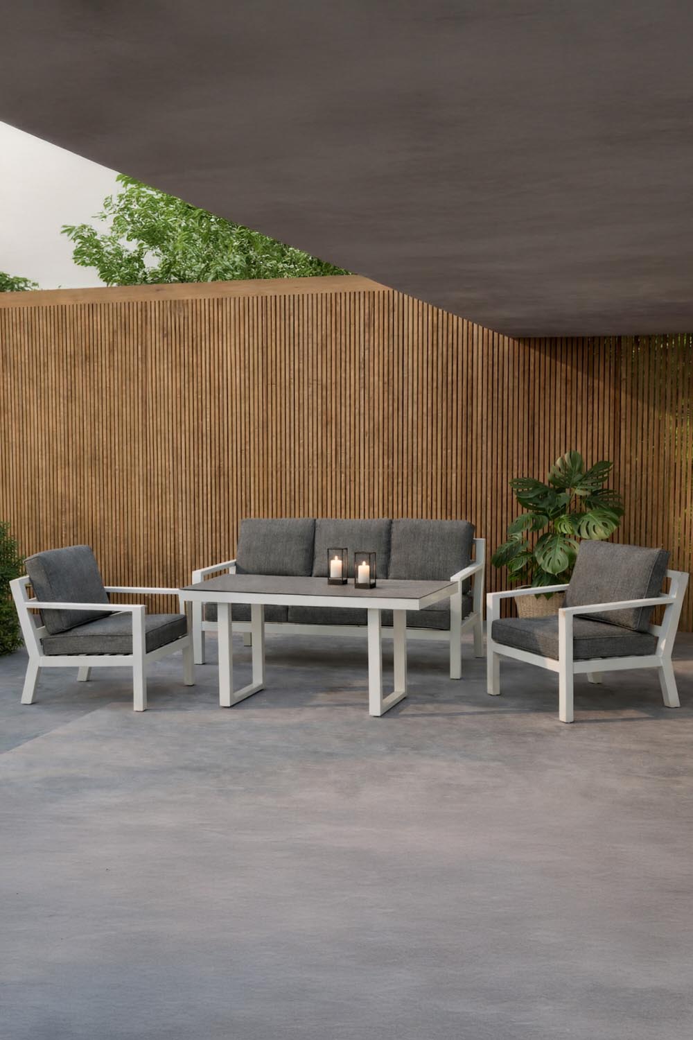 Sofagarnitur Barcelona in Grau präsentiert im Onlineshop von KAQTU Design AG. Loungeset ist von Venture Home
