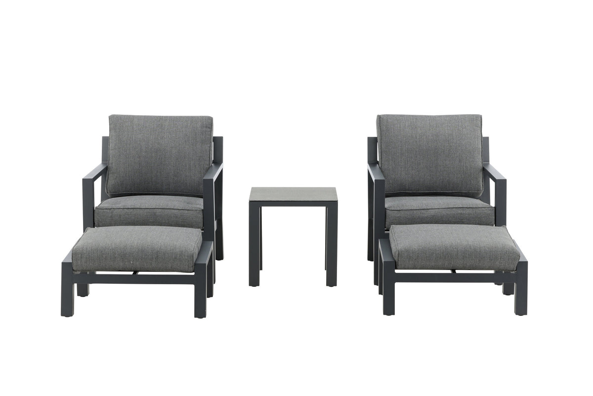 Barcelona Lounge Outdoorset 50cm in Schwarz präsentiert im Onlineshop von KAQTU Design AG. Loungeset ist von Venture Home