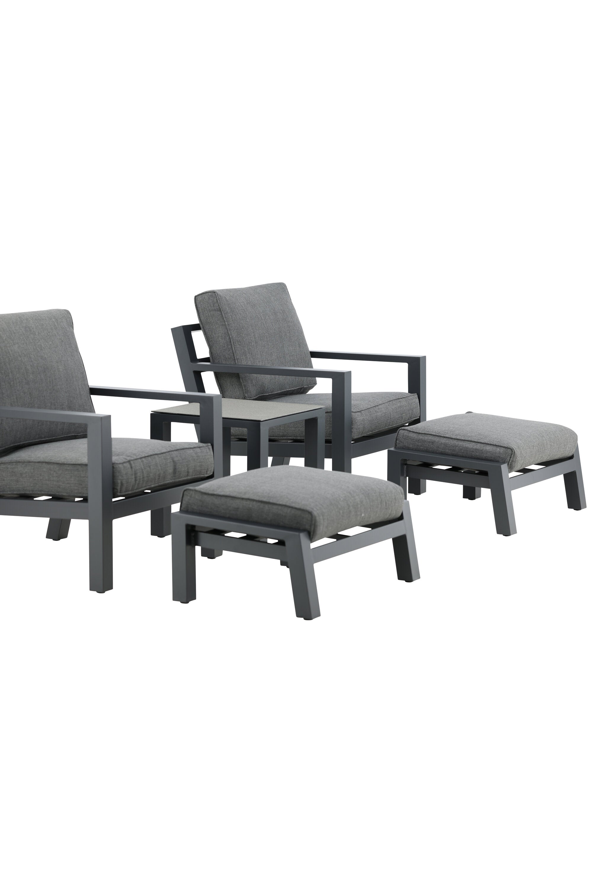 Barcelona Lounge Outdoorset 50cm in Schwarz präsentiert im Onlineshop von KAQTU Design AG. Loungeset ist von Venture Home