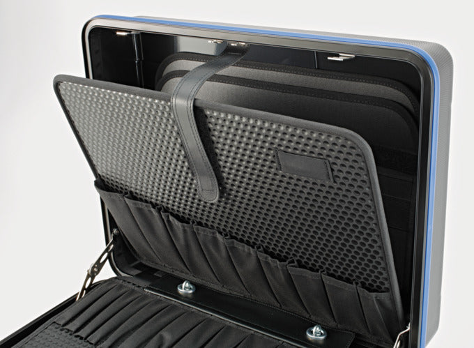 Robuster FORUM Werkzeugkoffer aus ABS, leer, Maße 480x370x200 mm, ideal für Werkzeugaufbewahrung und Transport.
