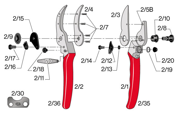 Die FELCO 2 Baumschere ist ein robustes, präzises Werkzeug für professionelle Gartenarbeit, ideal für präzises Schneiden.