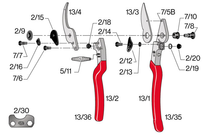 FELCO Modell 13: Robuste Baumschere für präzises Schneiden, ergonomisches Design, ideal für Garten- und Landschaftspflege.