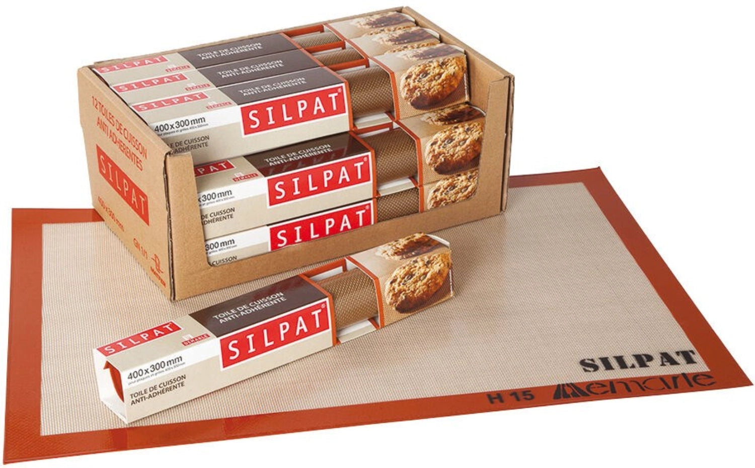Hochwertige Silpat Antihaft-Backmatte 400x300mm von Matfer, ideal für müheloses Backen und perfekte Ergebnisse in der Küche.