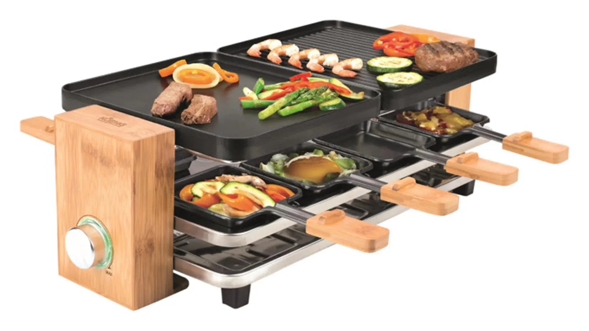 Raclettegrill Bamboo 8 Personen in  präsentiert im Onlineshop von KAQTU Design AG. Fondue/Raclette ist von KOENIG