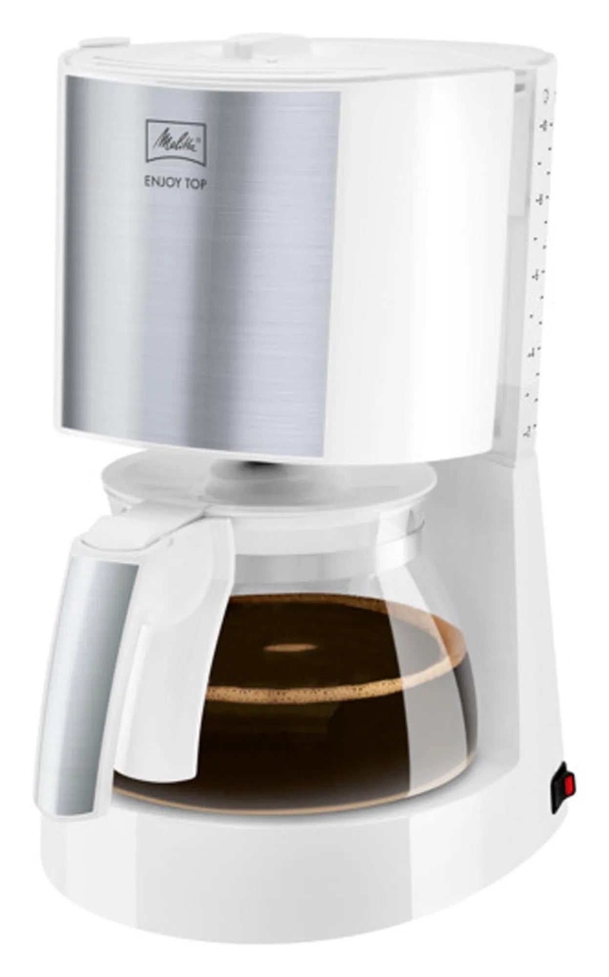 Elegante MELITTA Kaffeemaschine Enjoy Top: 15 Tassen, Tropf-Stopp, Warmhalteplatte, kompakt, einfach zu reinigen.