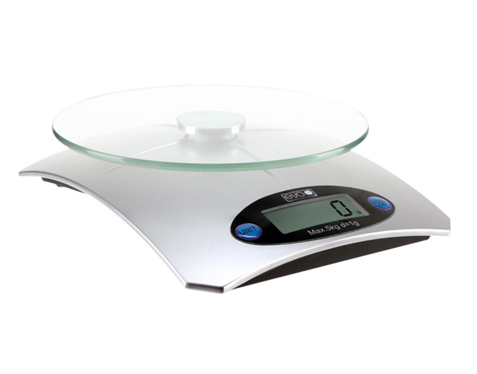 Entdecken Sie die stilvolle EVA Küchenwaage aus Glas mit 5 kg Tragkraft. Präzises Wiegen für Kochen und Backen, leicht ablesbares LCD-Display, pflegeleicht und kompakt.