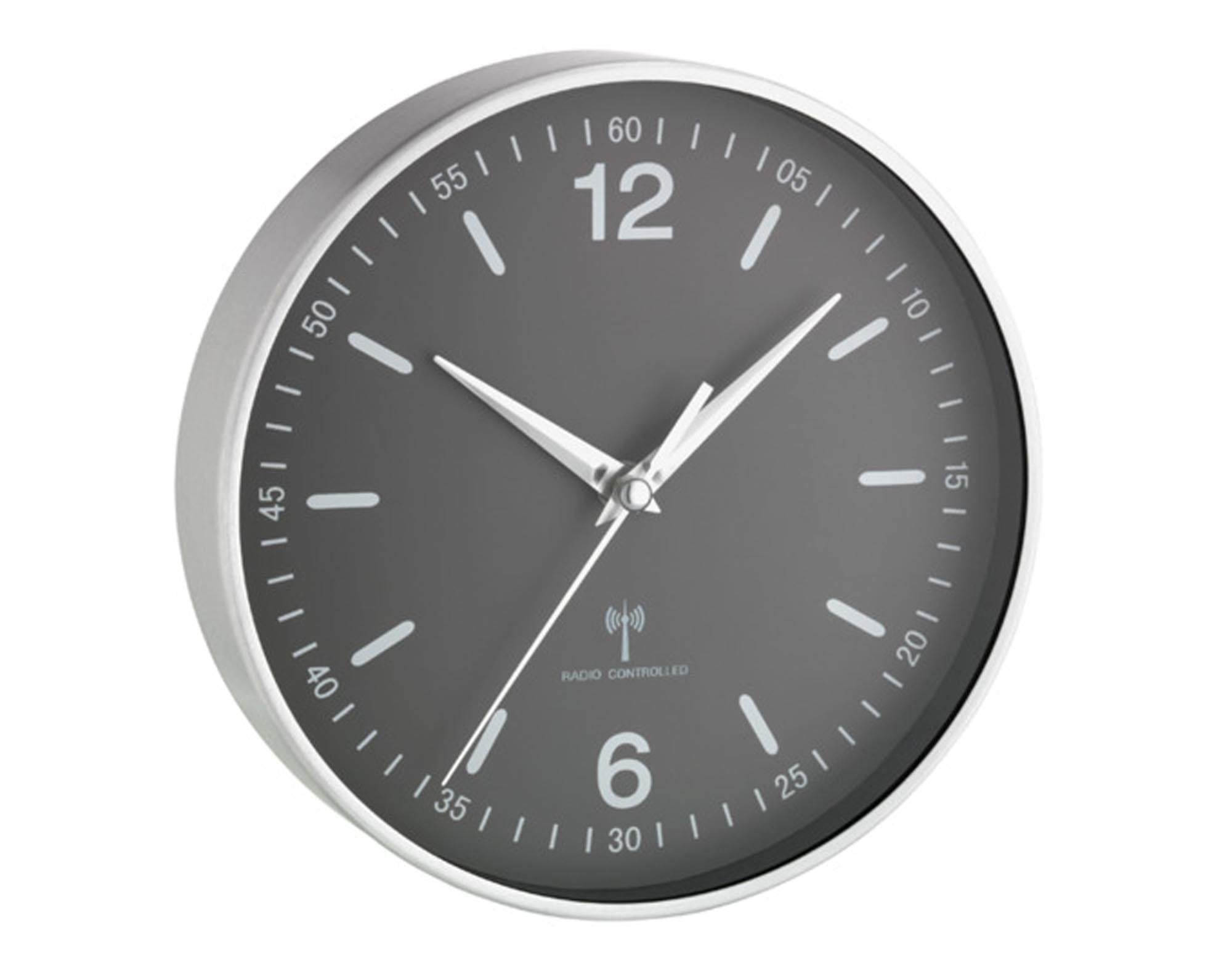 Moderne TFA Wanduhr aus Aluminium, ø 19.5 cm, edles Design, klare Ziffern, langlebig, ideal für Wohnzimmer, Küche, Büro.