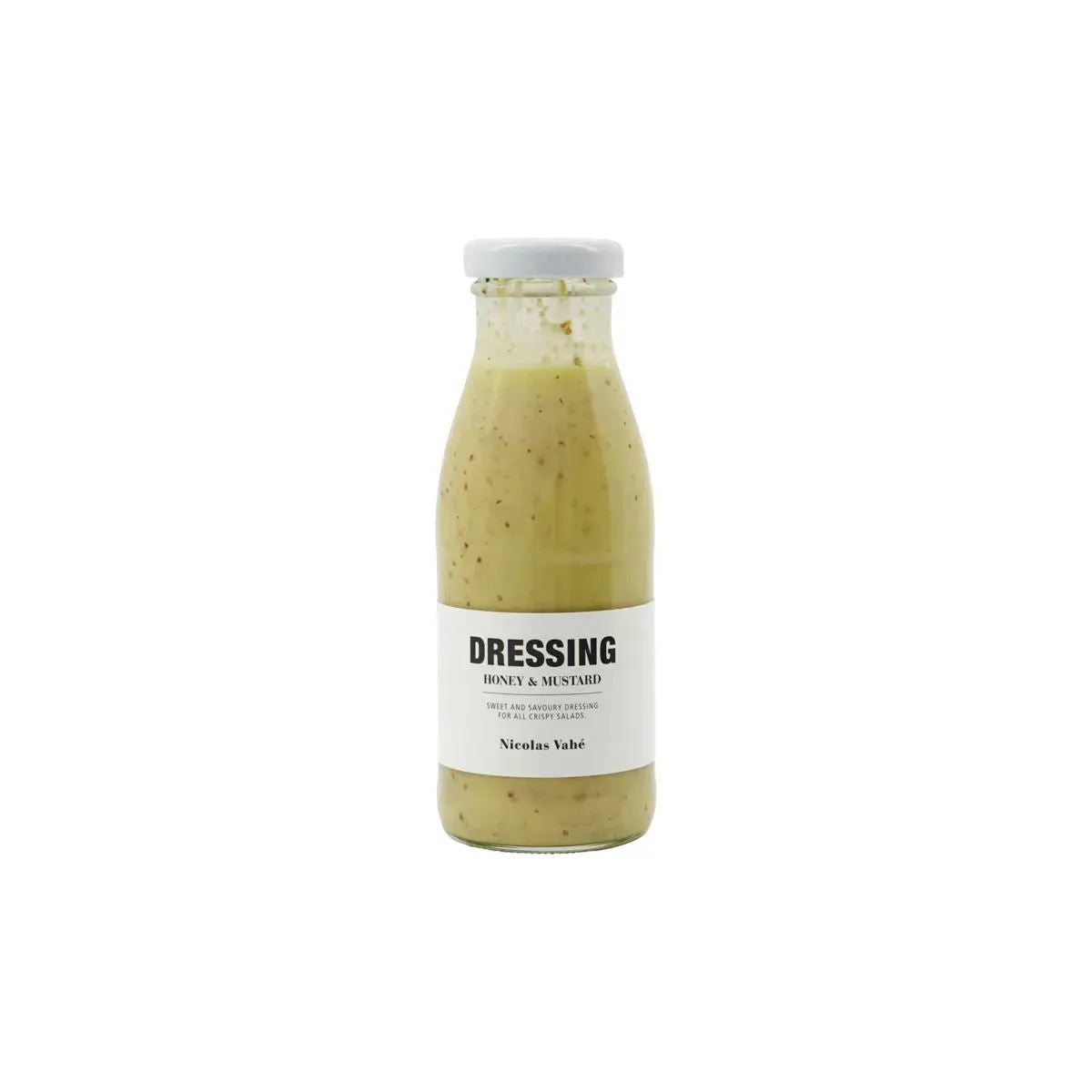 Honig-Senf Dressing von Nicolas Vahé: Perfekte Balance aus Süße und Würze, ideal für Salate, Dips und Marinaden. 250 ml Glasflasche.