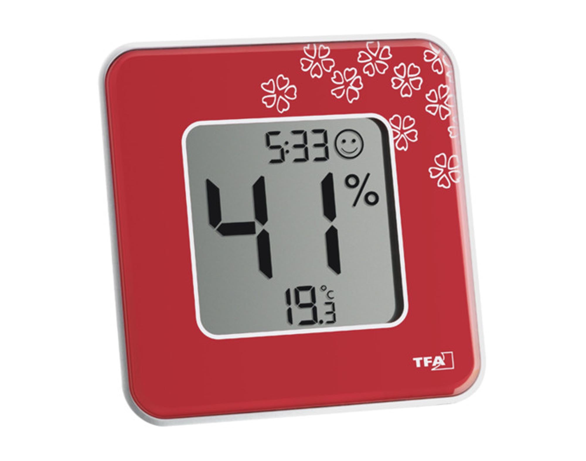 TFA Thermo-Hygrometer digital rot 10.5 cm in  präsentiert im Onlineshop von KAQTU Design AG. Thermometer ist von TFA