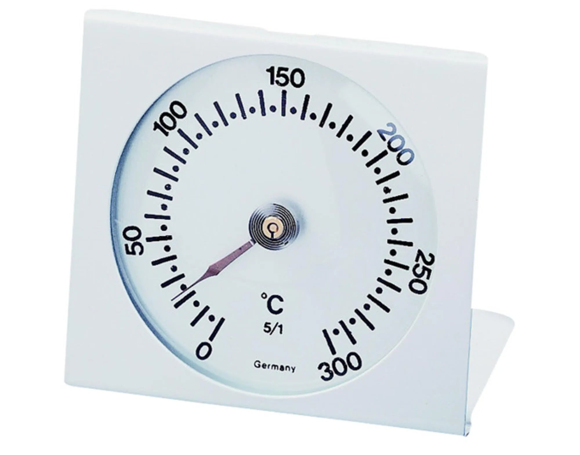 Präzises Backofenthermometer aus Aluminium von TFA, ideal für Backen und Braten, mit Skala 0-300°C, kompakt und robust.