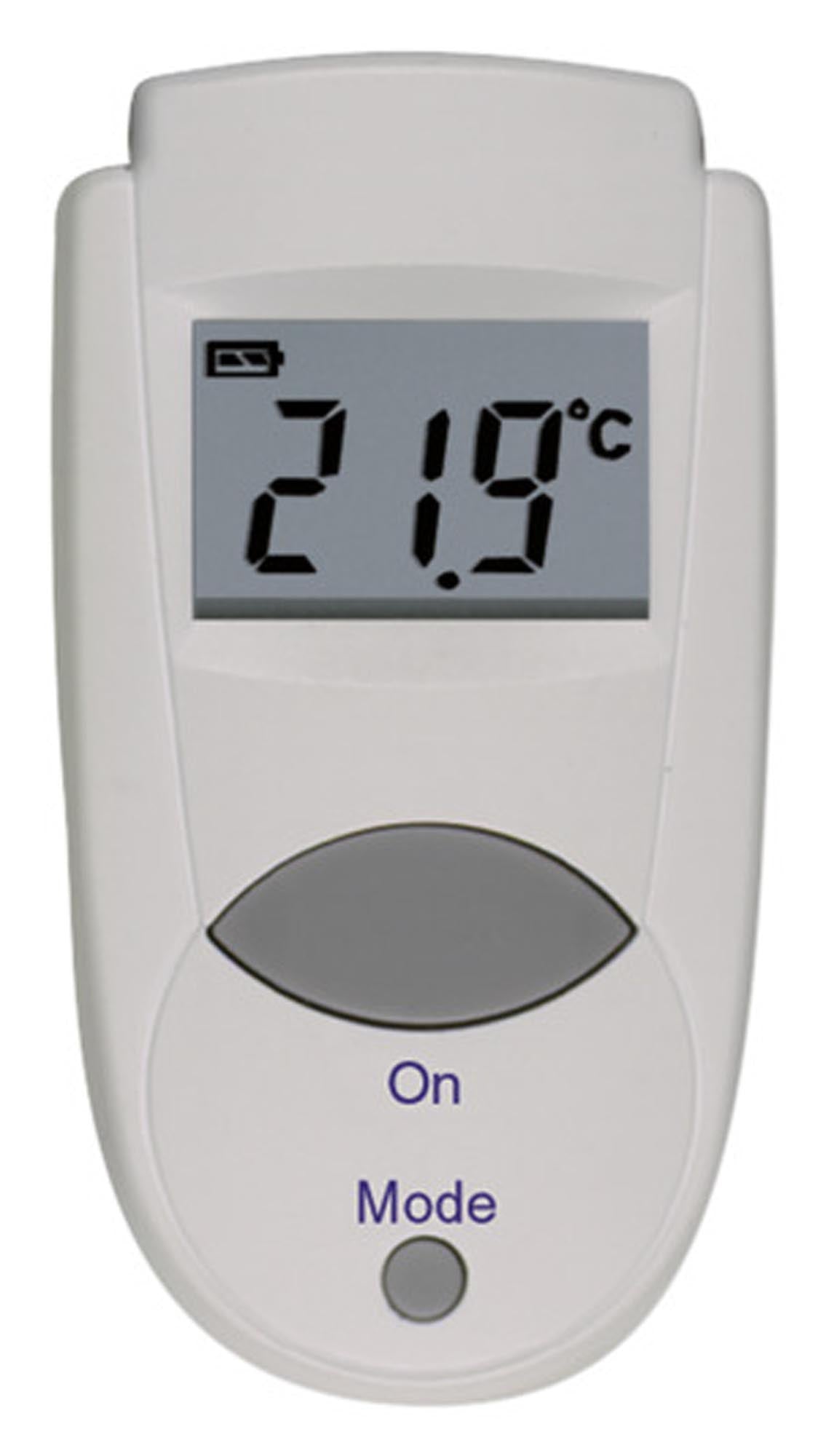 Kompaktes TFA Infrarotthermometer MINI FLASH: Präzise, berührungslose Temperaturmessung von -50 °C bis 380 °C. Ideal für Haushalt und unterwegs.