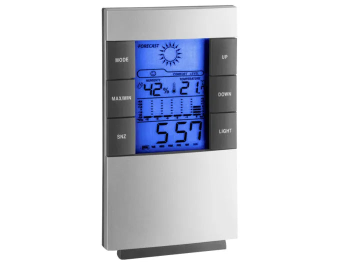 TFA Wetterstation elektronisch silber 8x13.5cm in  präsentiert im Onlineshop von KAQTU Design AG. Thermometer ist von TFA