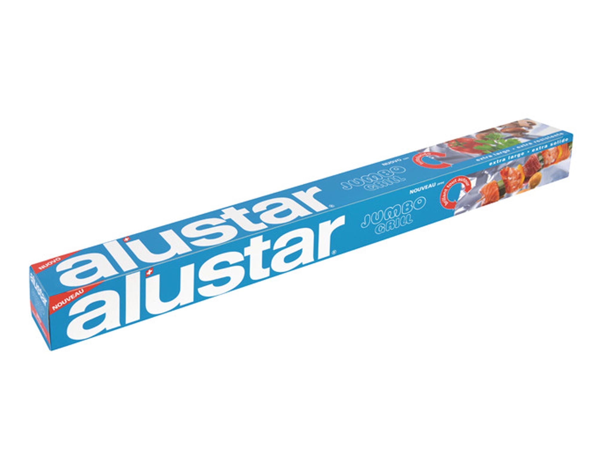 Entdecken Sie die ALUSTAR Alufolie Jumbo Grill 15 m x 45 cm – ideal für Grillliebhaber! Hitzebeständig, robust und vielseitig einsetzbar.
