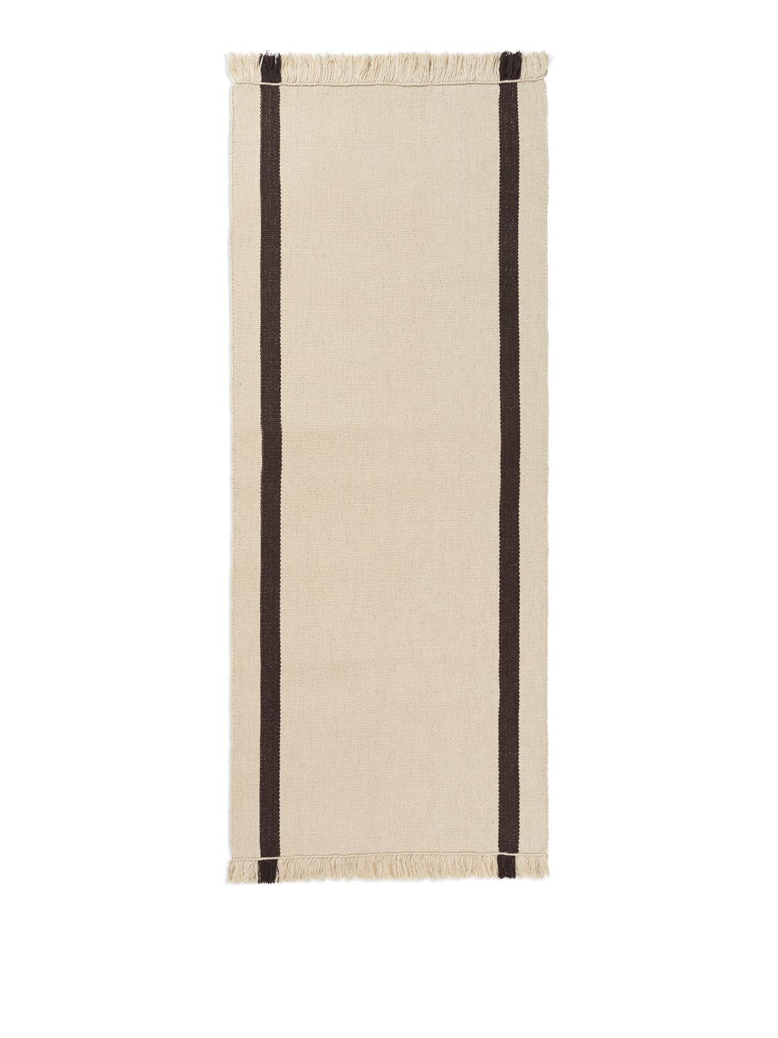 Calm Kelim Runner 80 x 200  in  Offwhite/Coffee präsentiert im Onlineshop von KAQTU Design AG. Teppich ist von Ferm Living