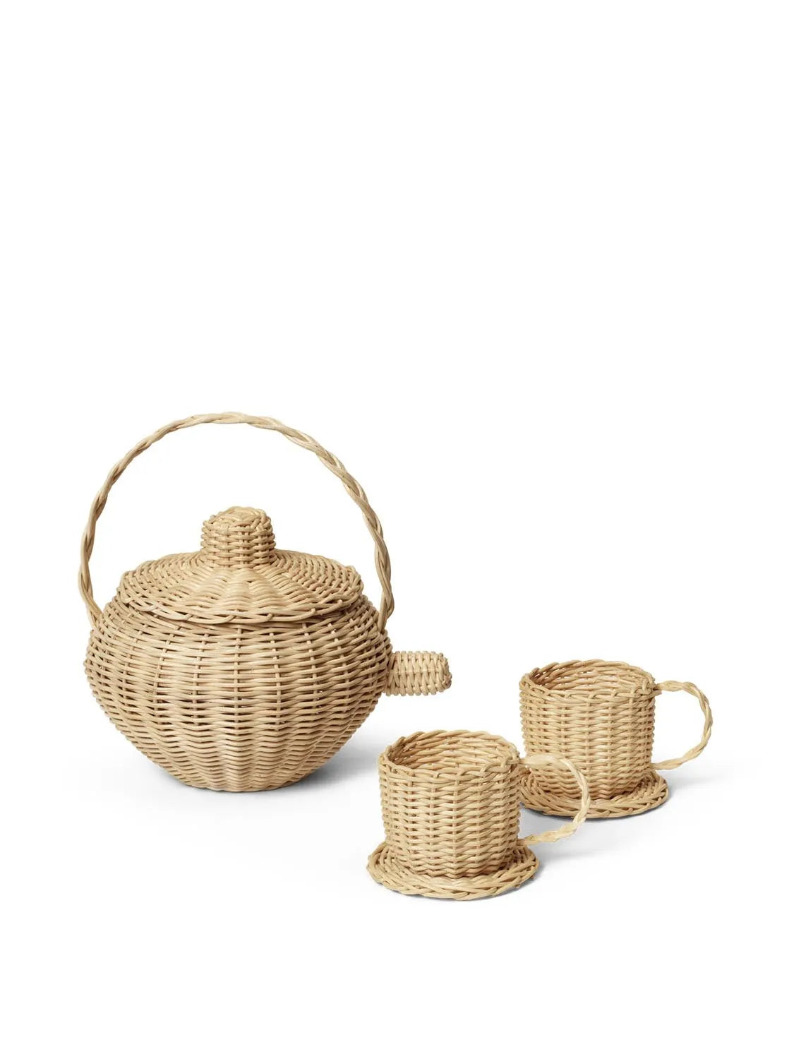 Ferm Living Rattan-Teeset: Zeitlose Schönheit für Ihr Teeritual.