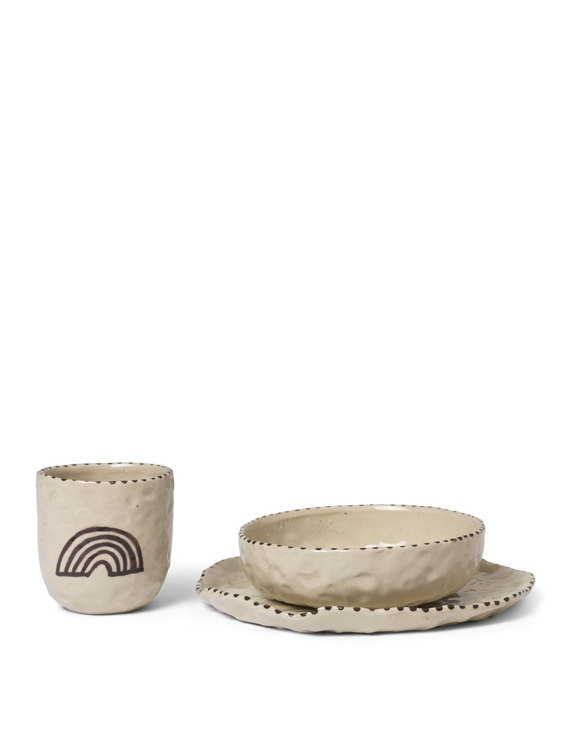 Naive Ceramic Set  in  Red Brown präsentiert im Onlineshop von KAQTU Design AG. Geschirr ist von Ferm Living