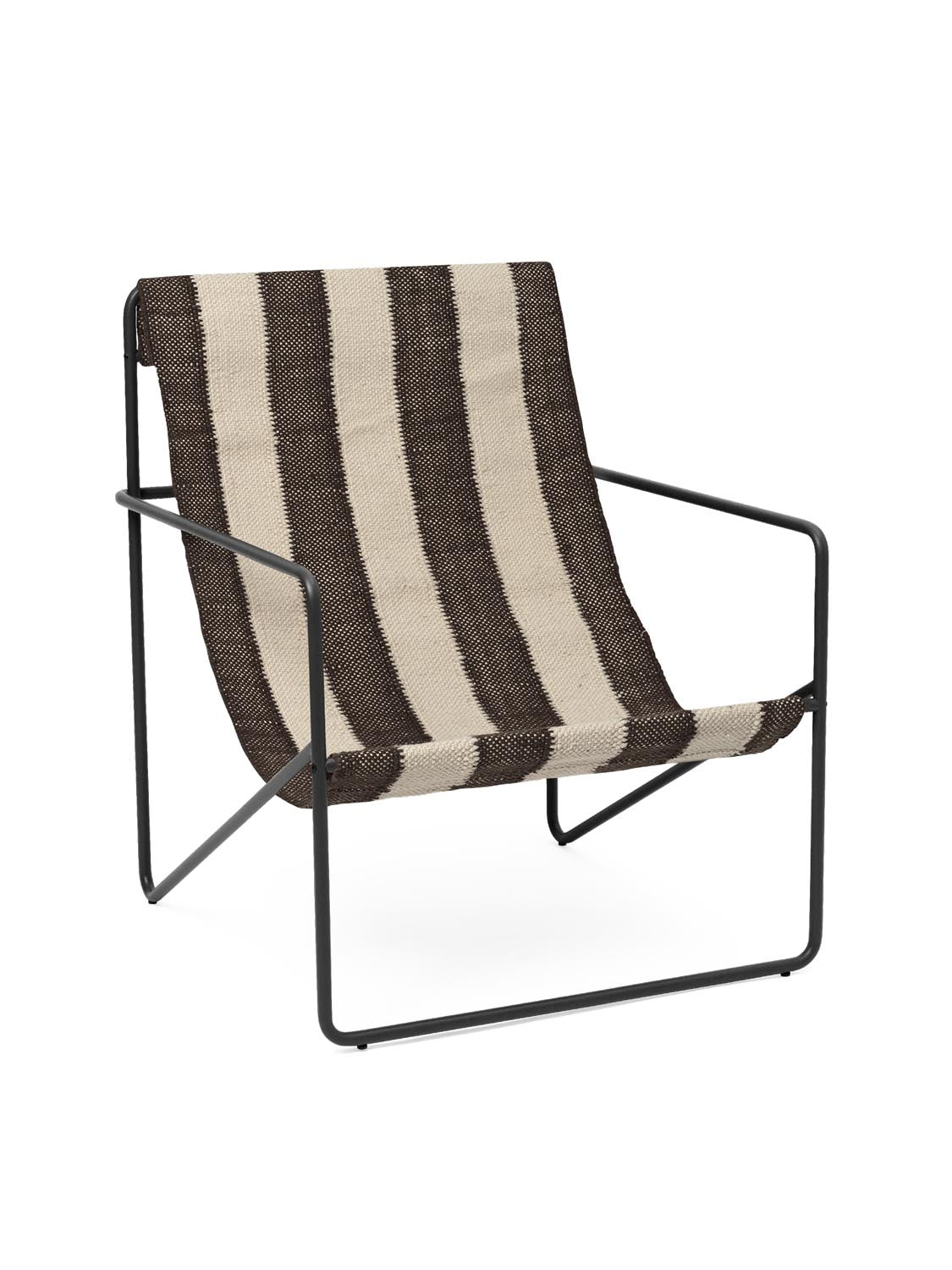 Desert Lounge Chair in Black/Offwhite/Chocolate präsentiert im Onlineshop von KAQTU Design AG. Outdoor-Sessel ist von Ferm Living